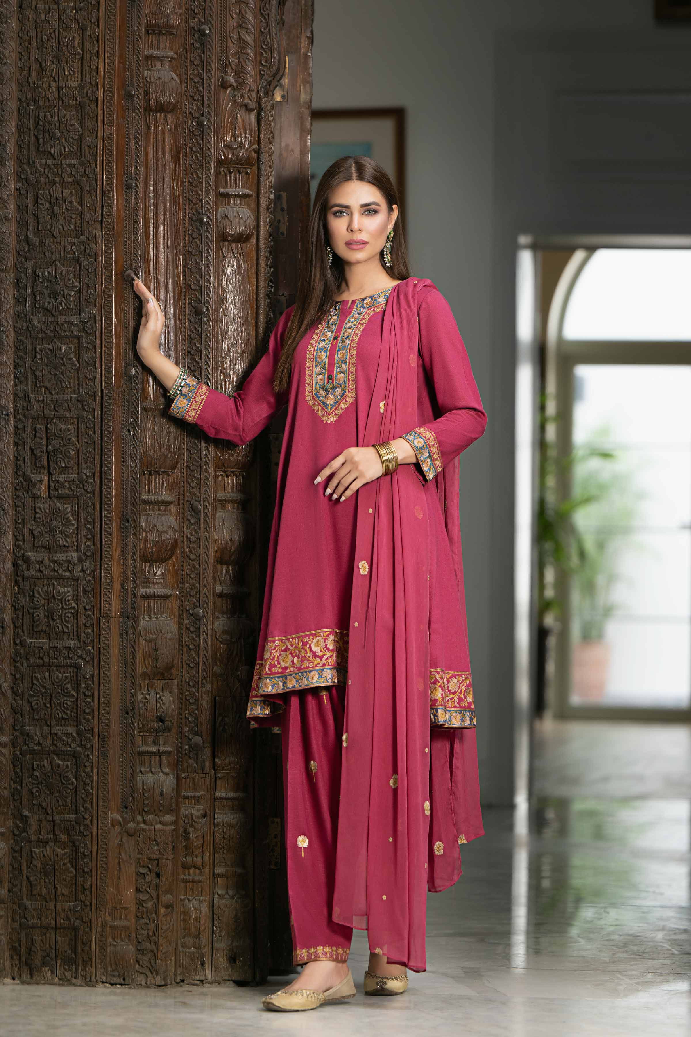 3 Piece - Embroidered Suit - KFW23-10