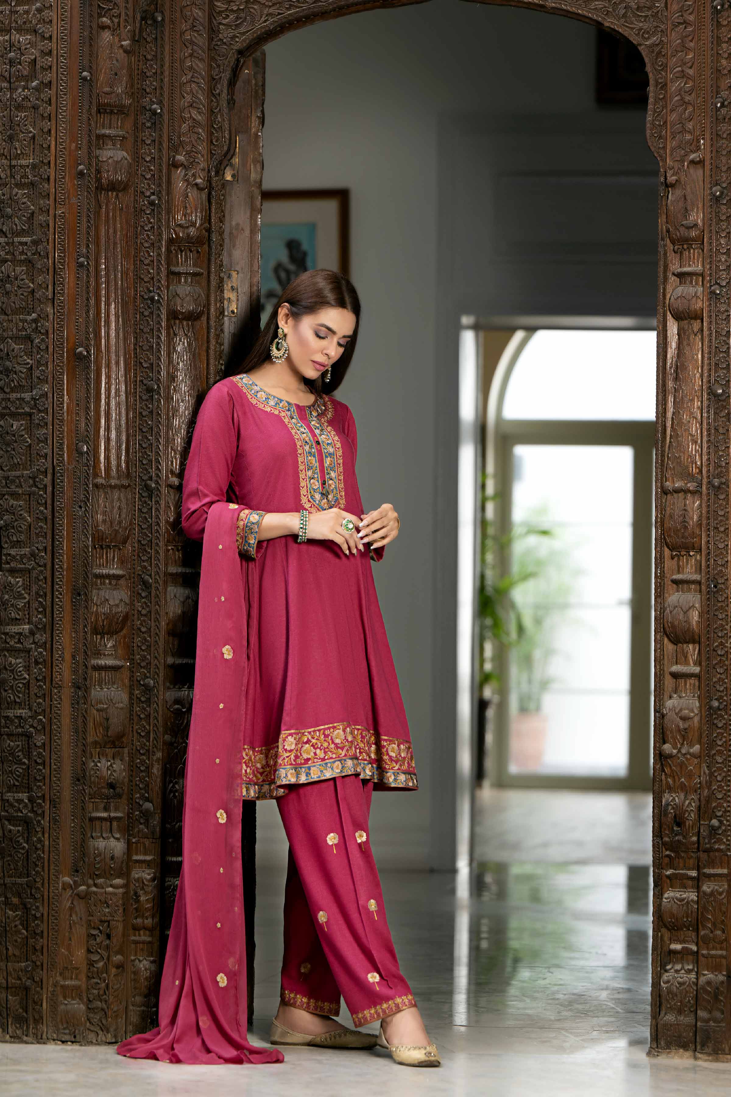 3 Piece - Embroidered Suit - KFW23-10 - Image 2