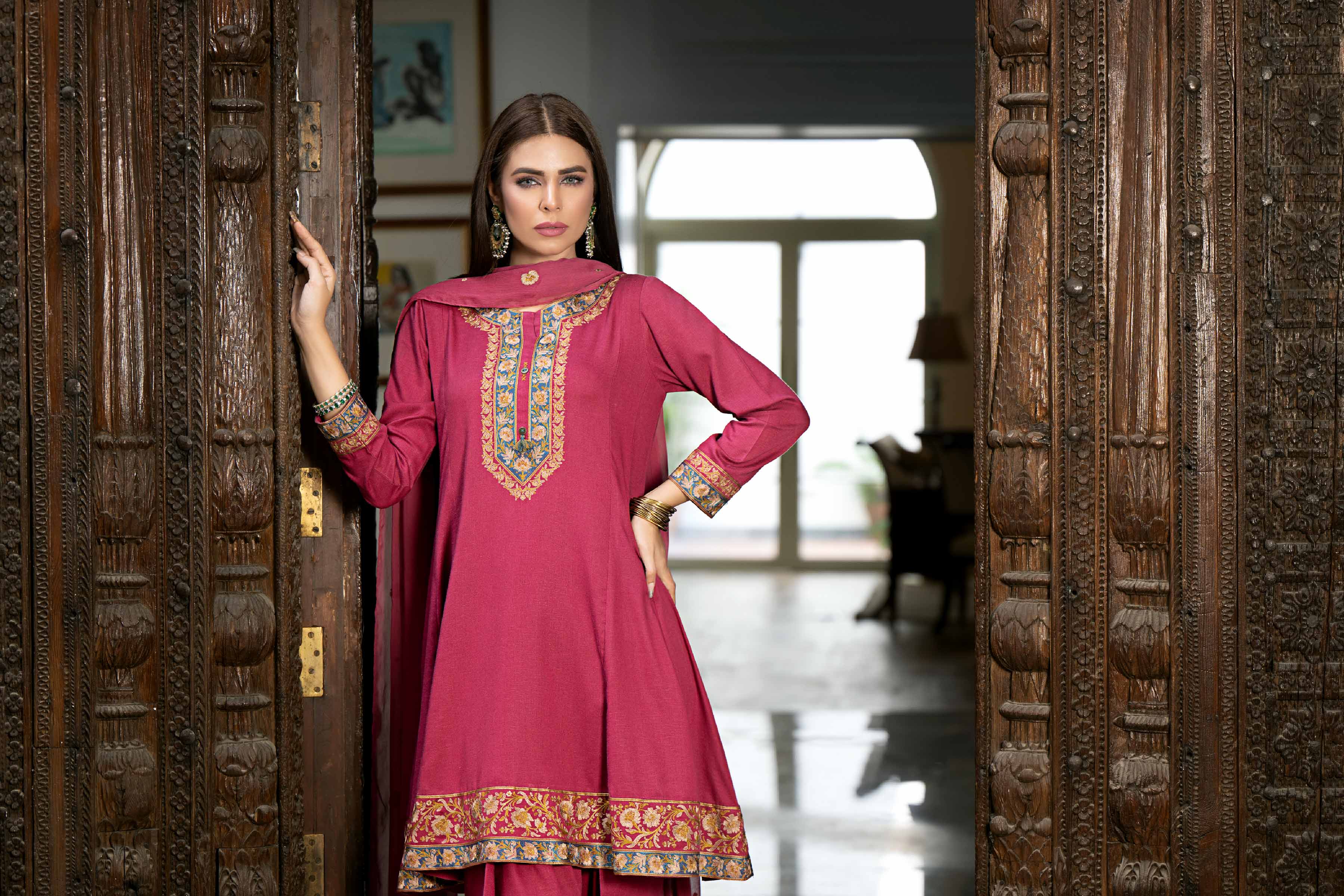 3 Piece - Embroidered Suit - KFW23-10 - Image 4