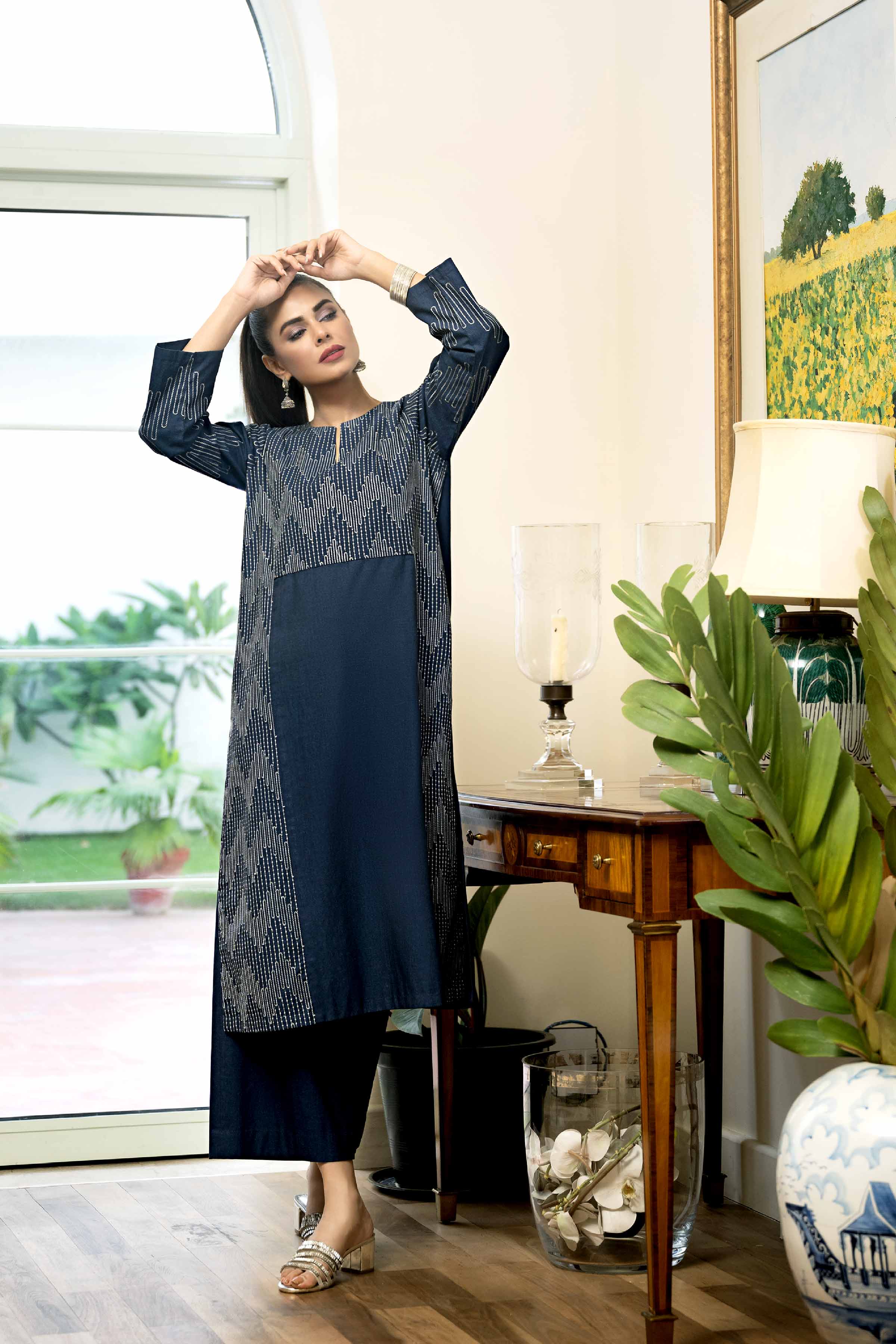 2 Piece - Embroidered Suit - KFW23-106 - Image 3
