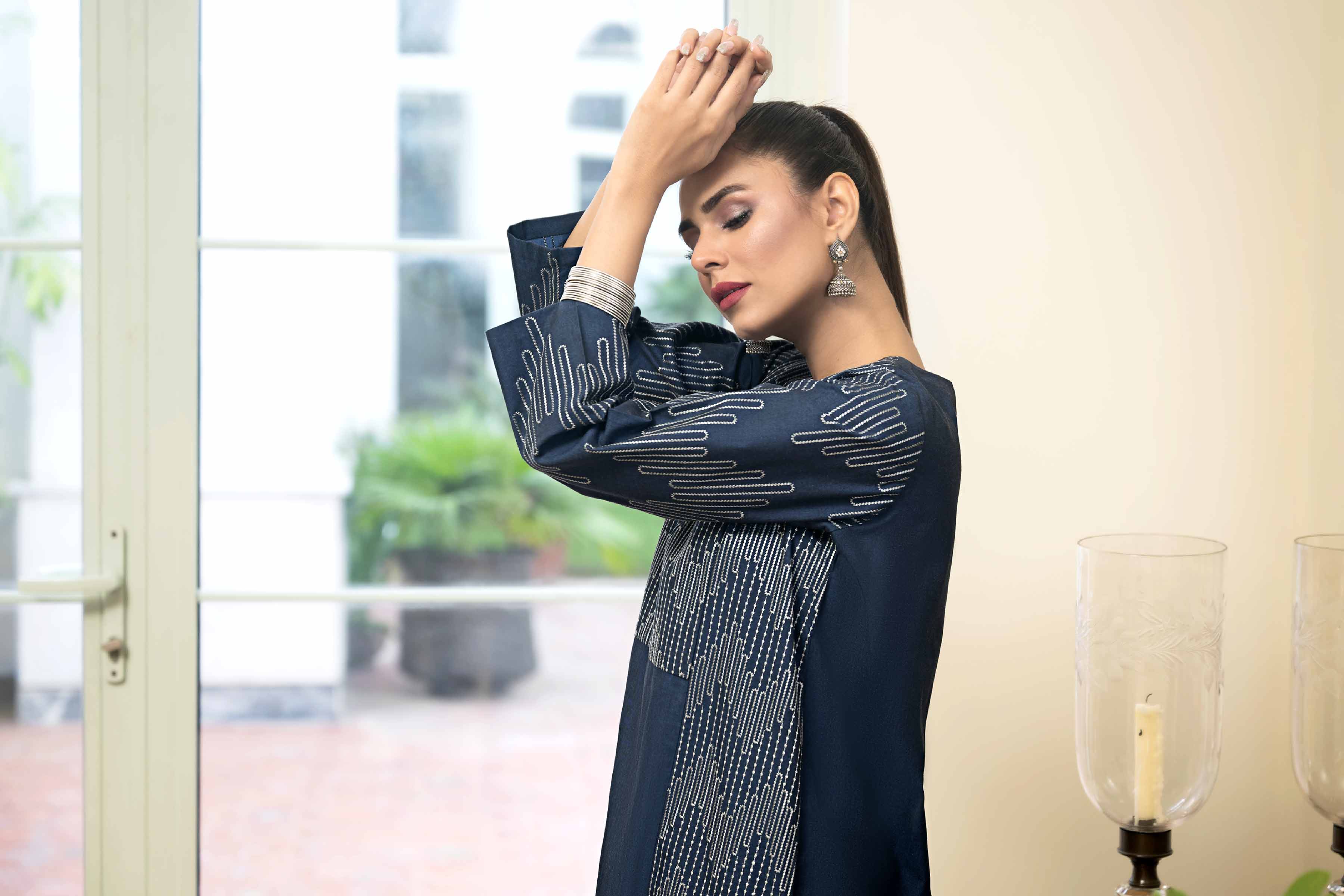 2 Piece - Embroidered Suit - KFW23-106 - Image 4