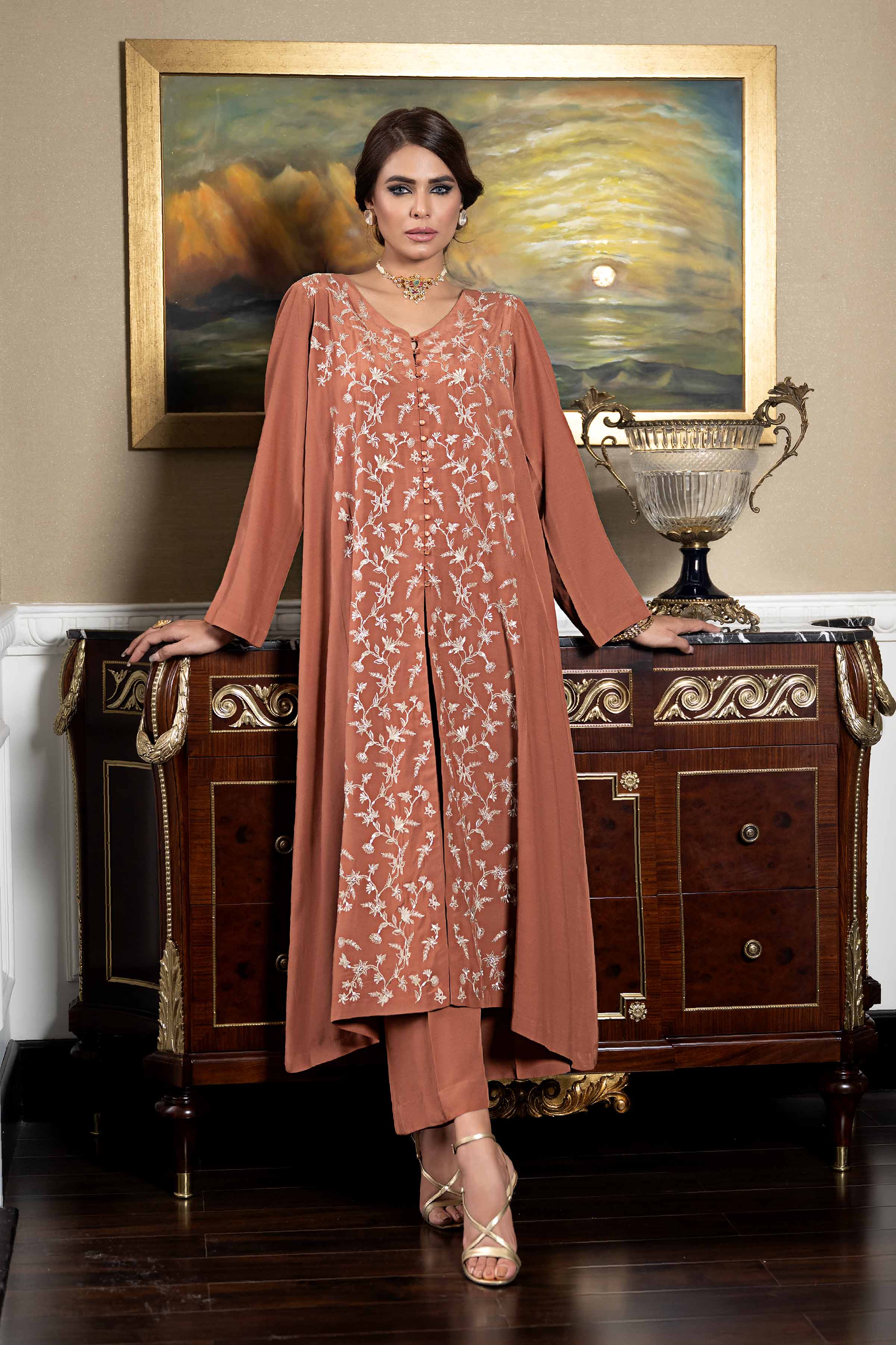 2 Piece - Embroidered Suit - KFW23-18 - Image 2