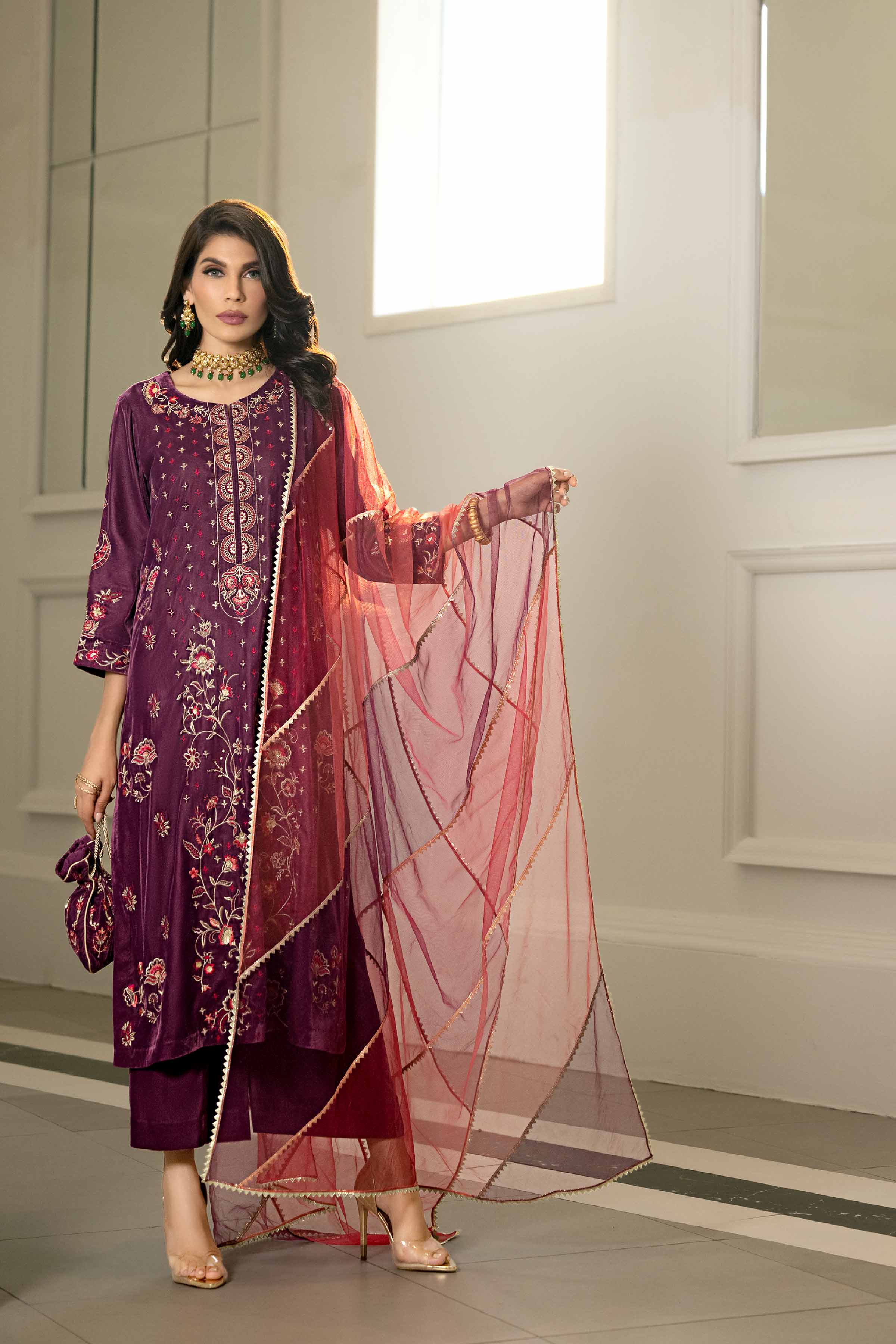 3 Piece - Embroidered Suit - KFW23-25