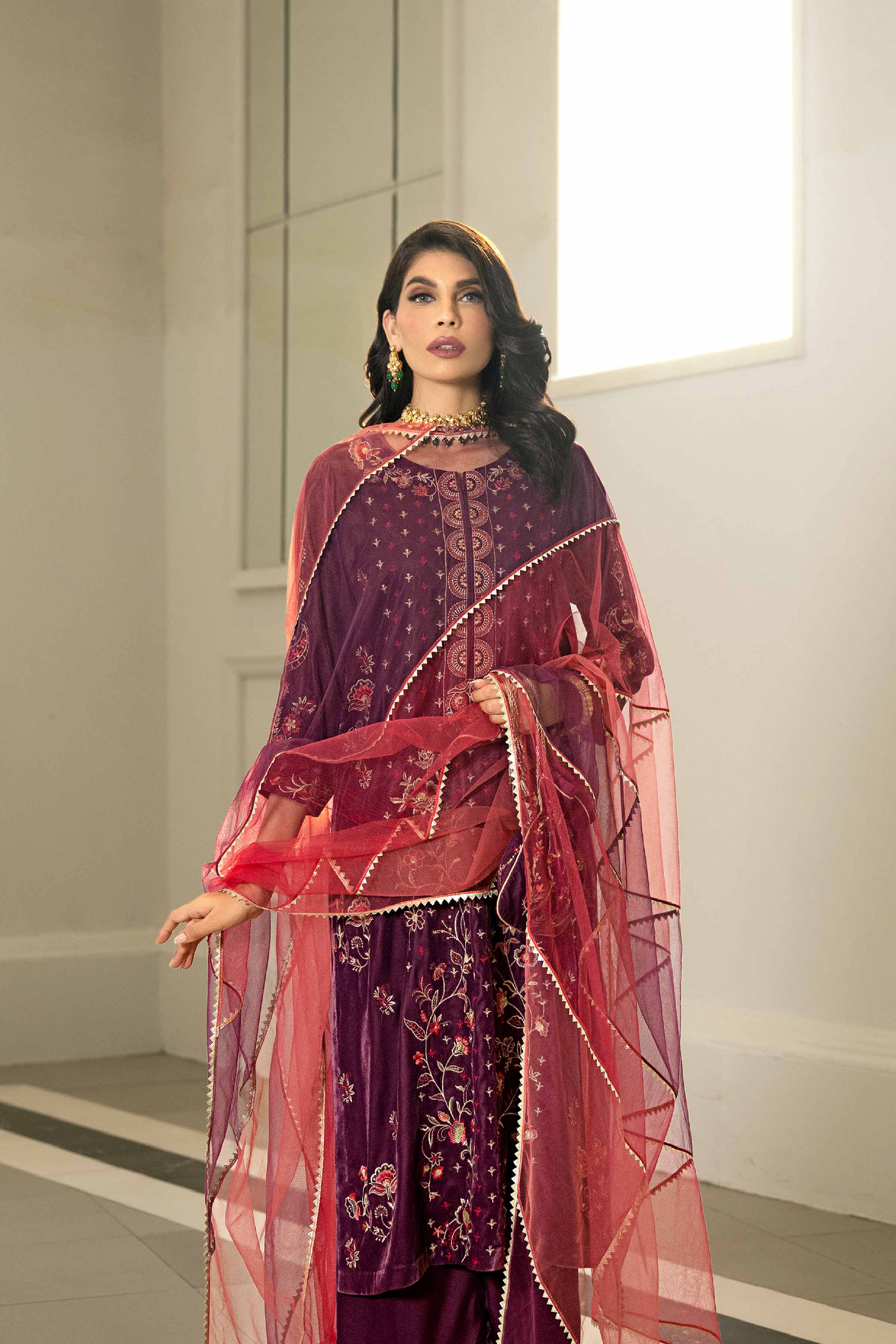 3 Piece - Embroidered Suit - KFW23-25 - Image 2
