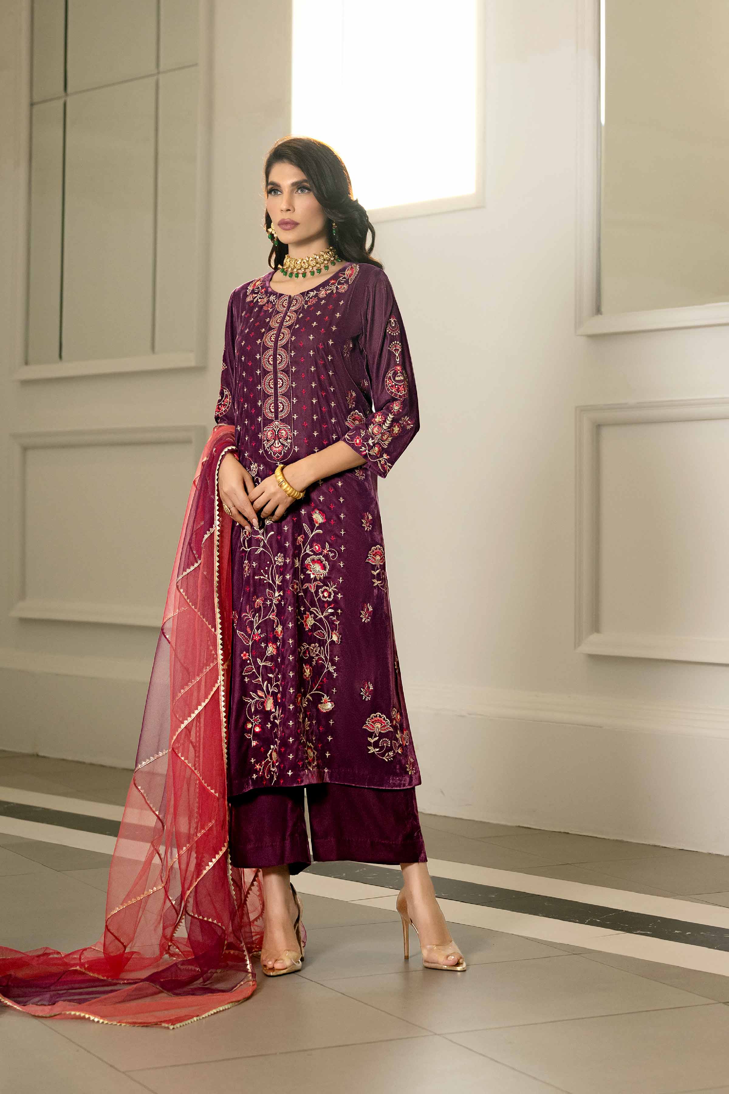 3 Piece - Embroidered Suit - KFW23-25 - Image 3
