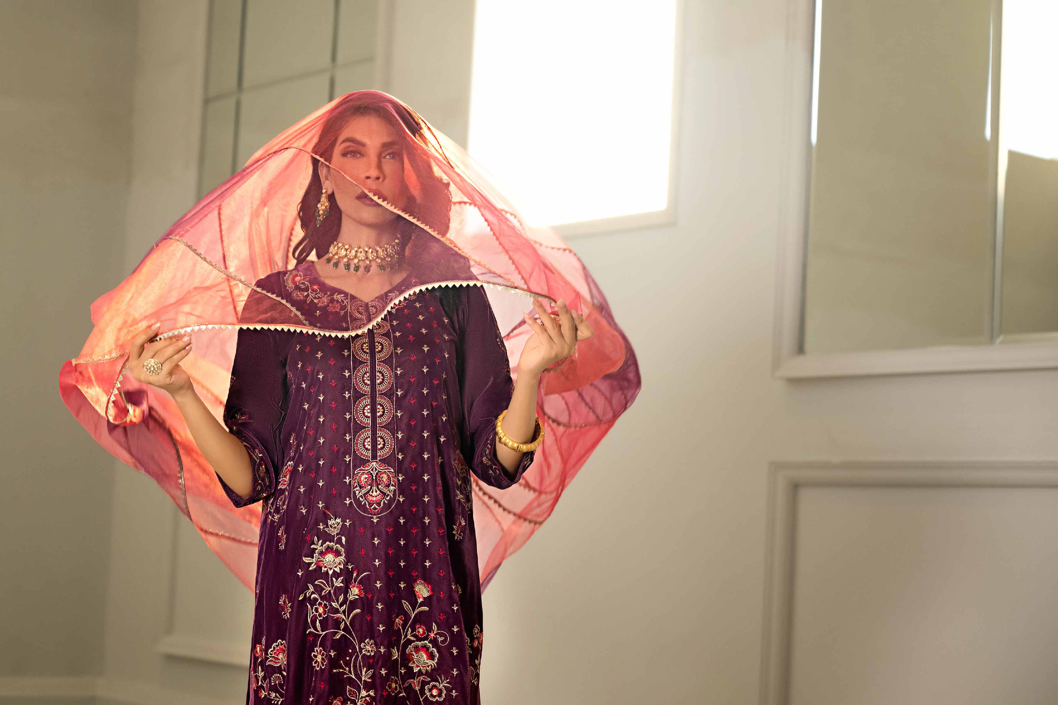 3 Piece - Embroidered Suit - KFW23-25 - Image 4