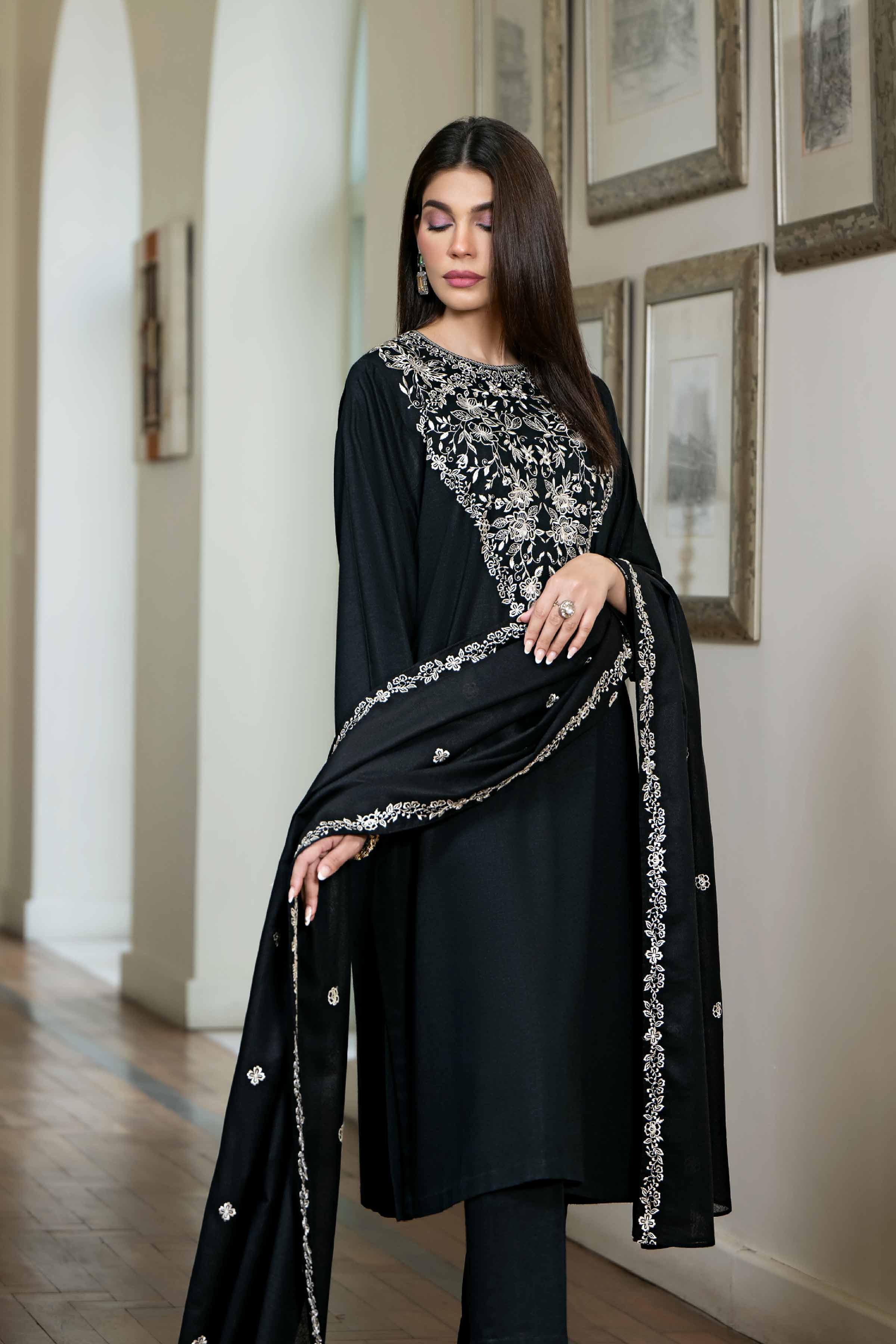 3 Piece - Embroidered Suit - KFW23-38 - Image 2