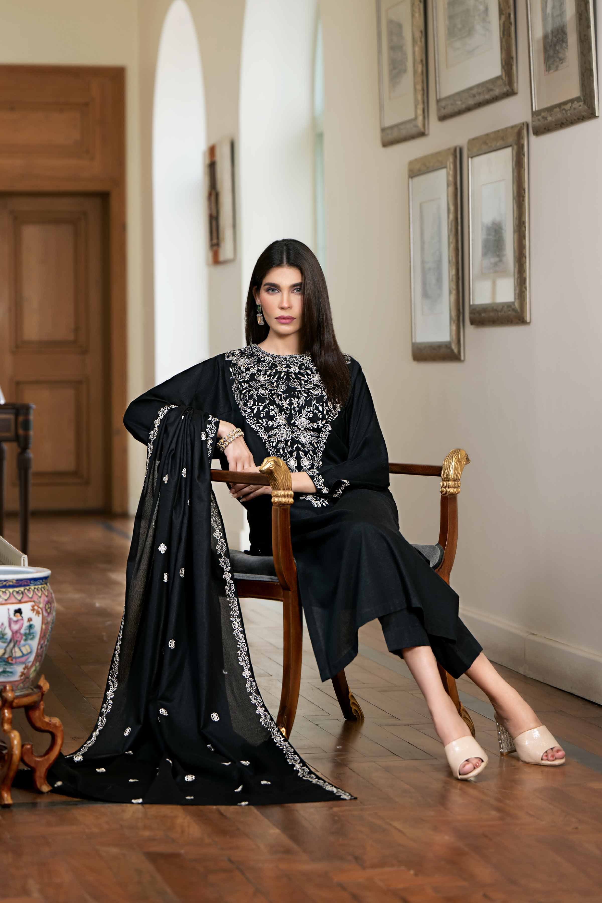 3 Piece - Embroidered Suit - KFW23-38 - Image 3