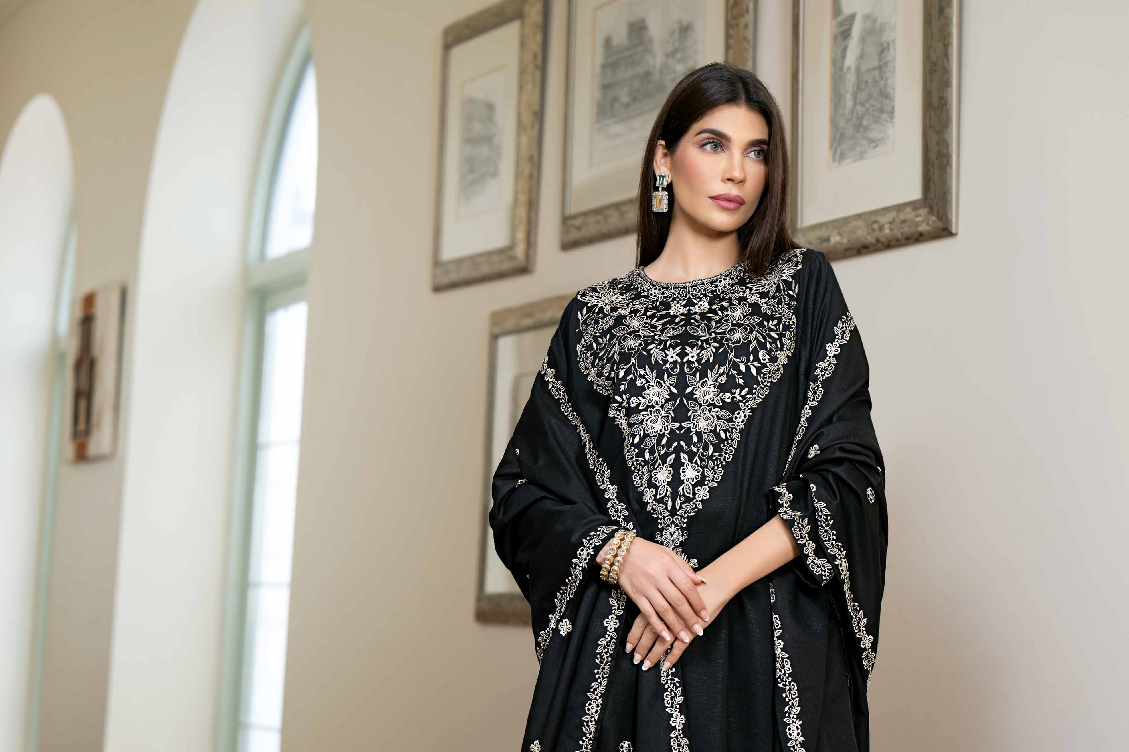 3 Piece - Embroidered Suit - KFW23-38 - Image 4