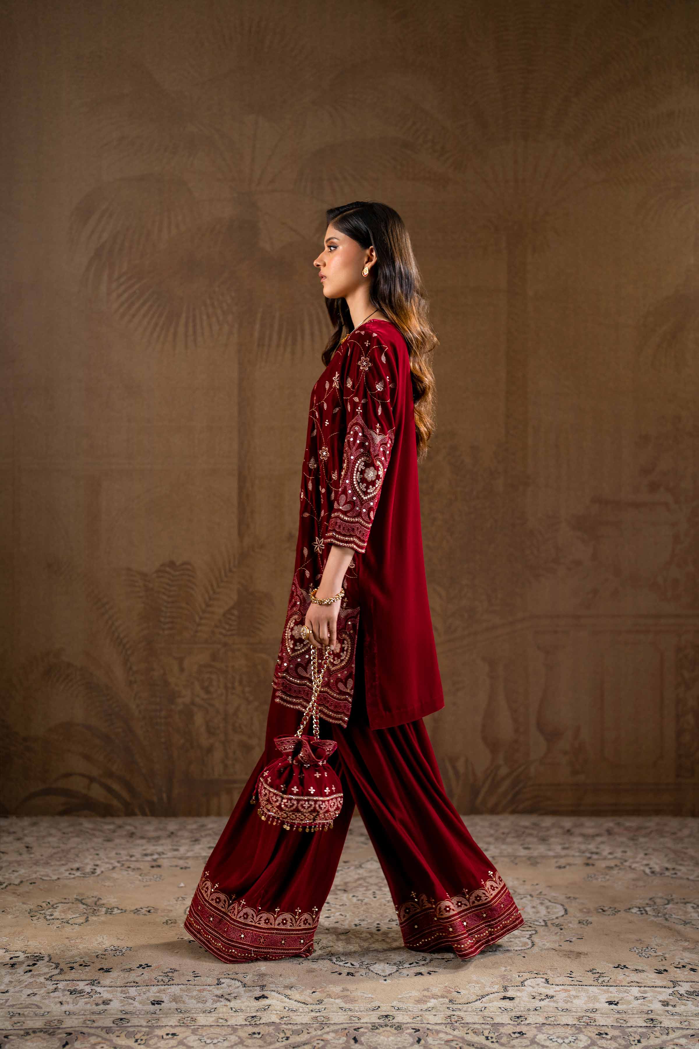 2 Piece - Embroidered Suit - KFW24-04 - Image 3