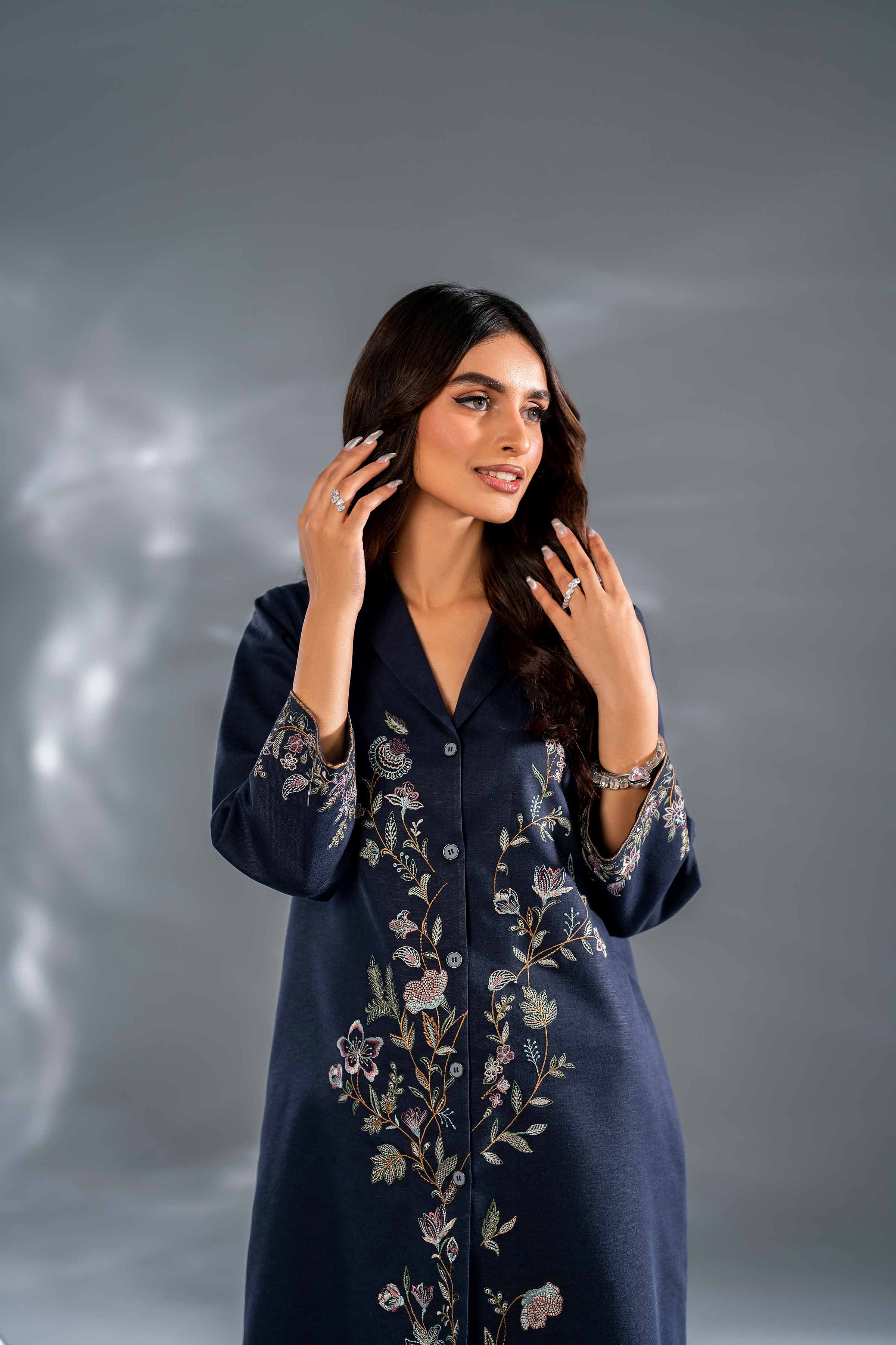 2 Piece - Embroidered Suit - KFW24-107 - Image 5