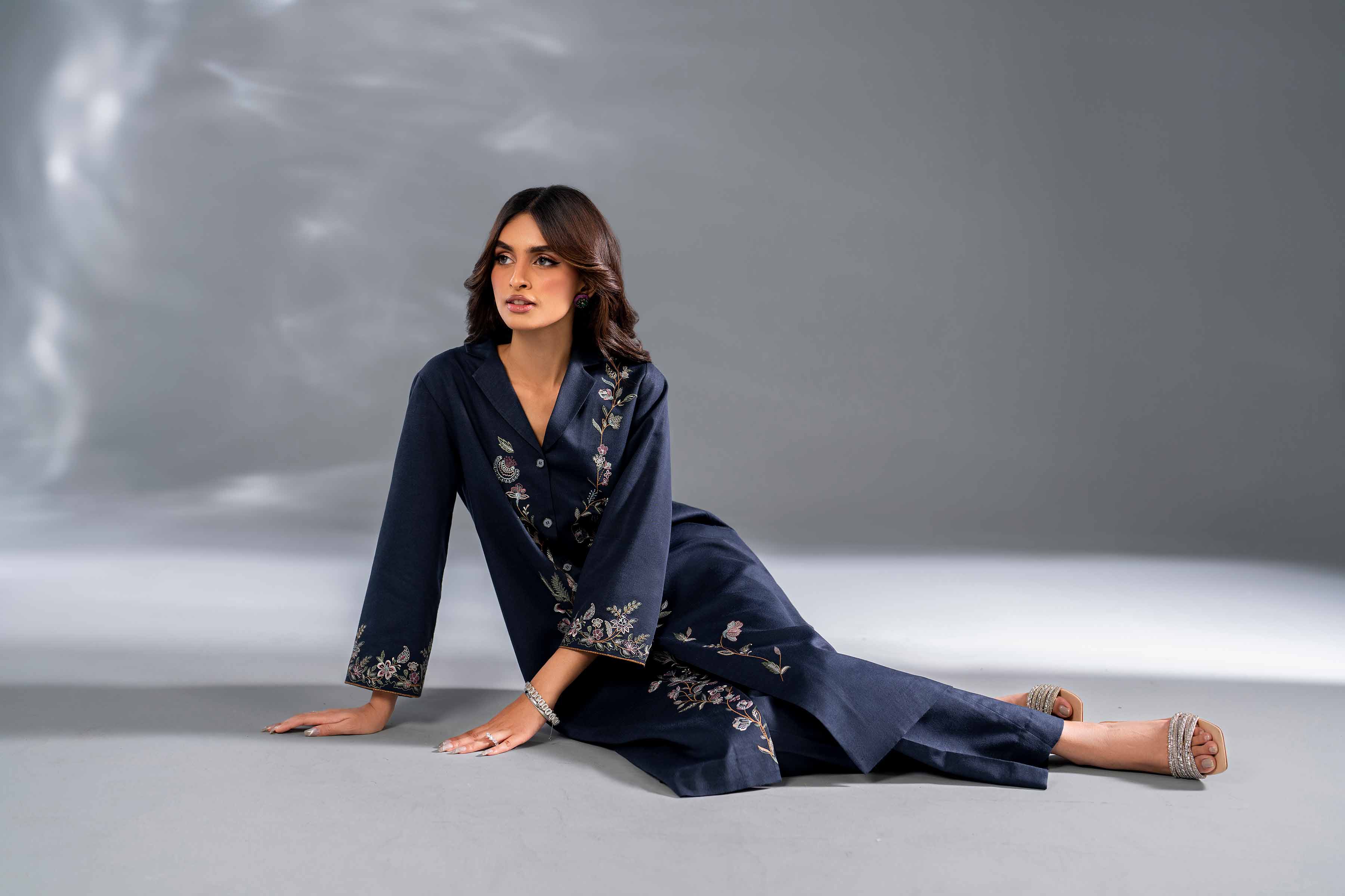 2 Piece - Embroidered Suit - KFW24-107 - Image 7
