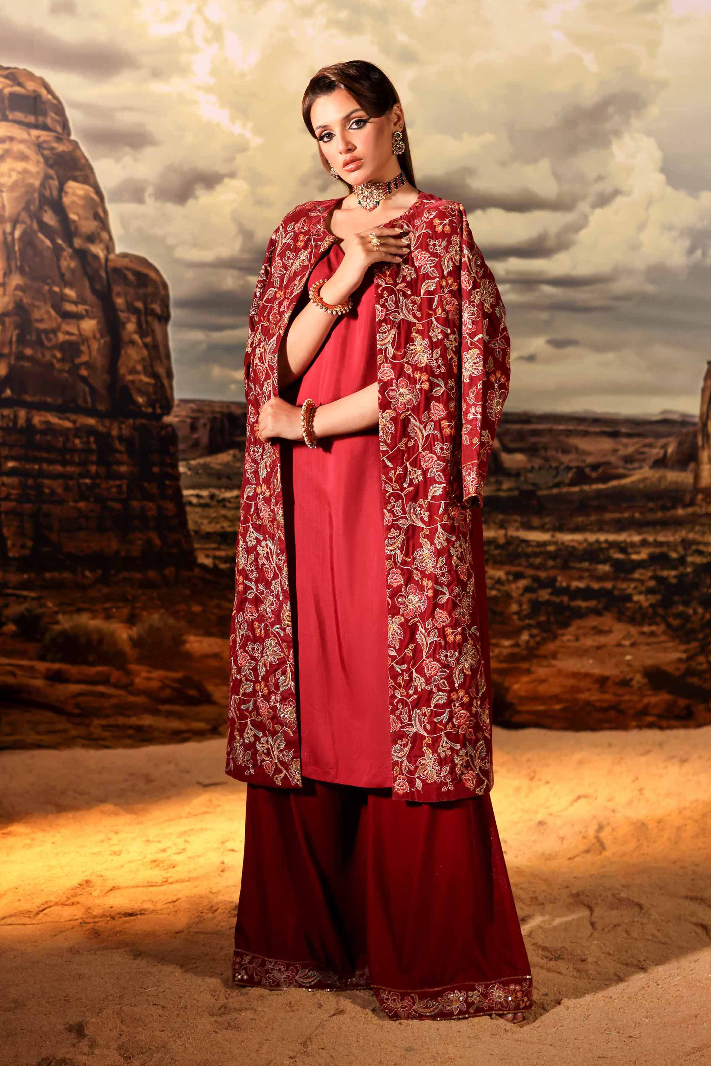 3 Piece - Embroidered Suit - KFW24-13 - Image 2