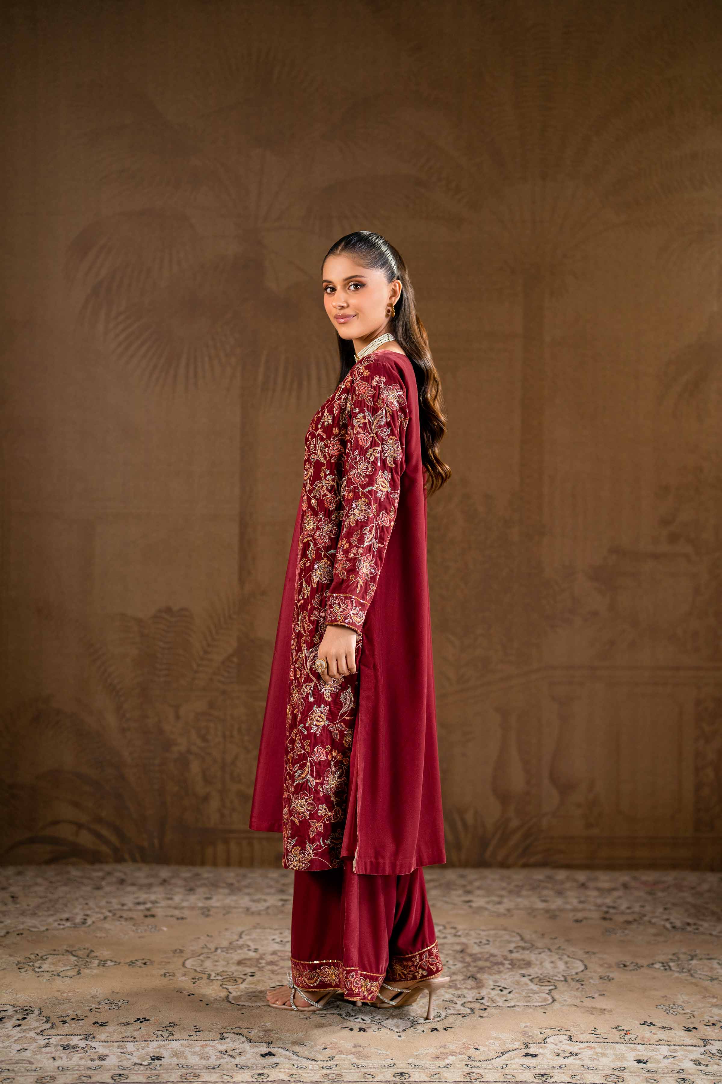 3 Piece - Embroidered Suit - KFW24-13 - Image 5
