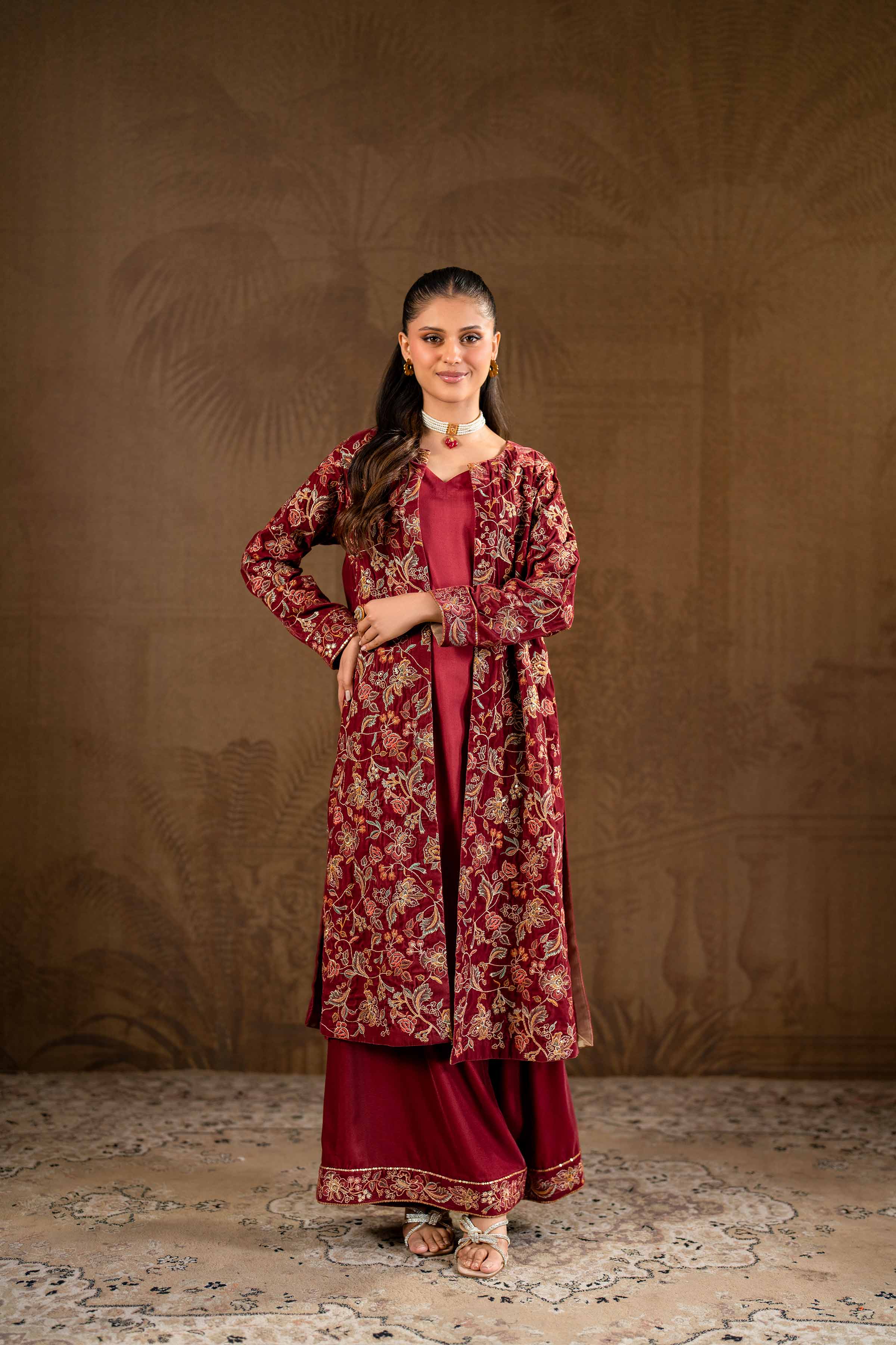 3 Piece - Embroidered Suit - KFW24-13 - Image 6