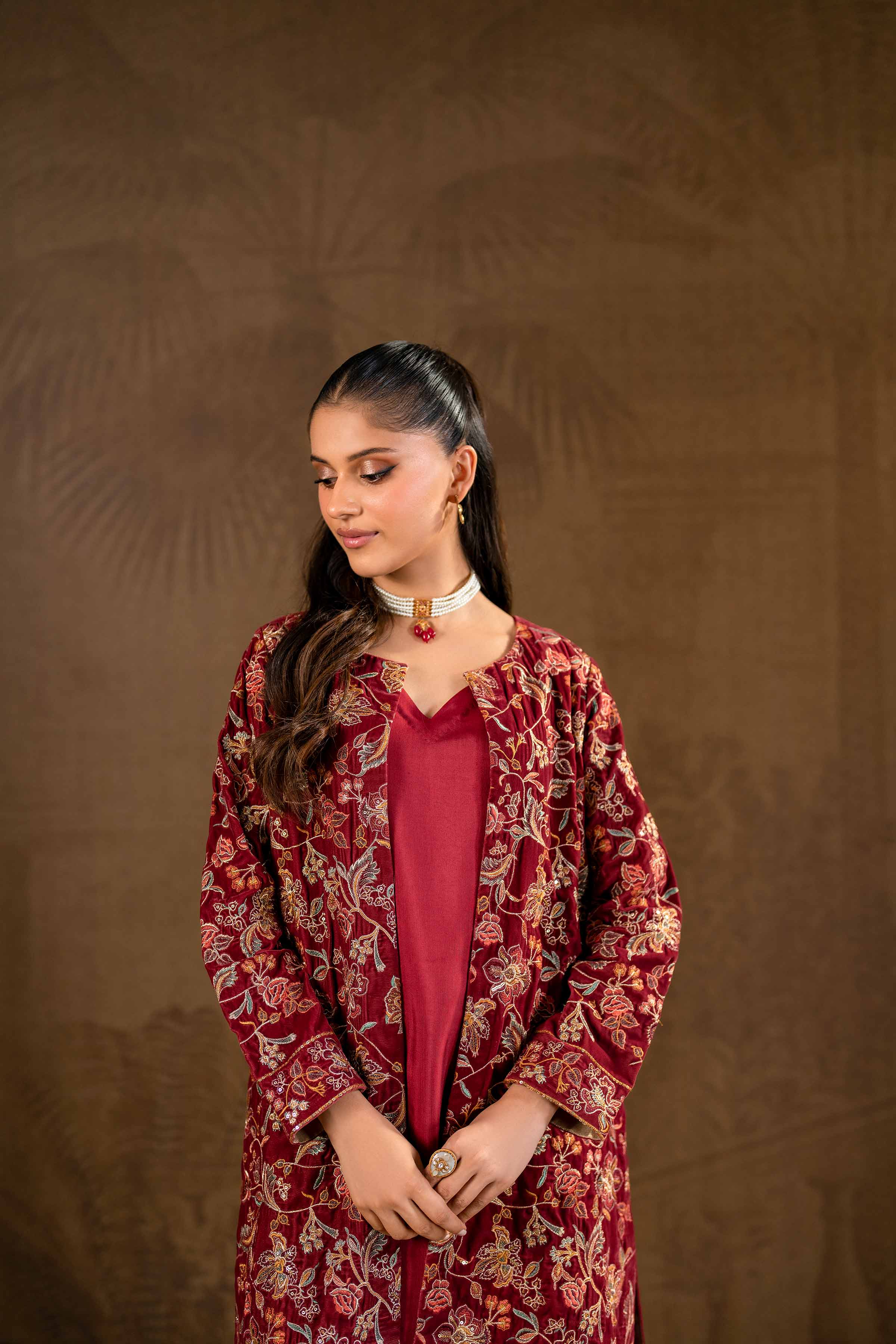 3 Piece - Embroidered Suit - KFW24-13 - Image 7