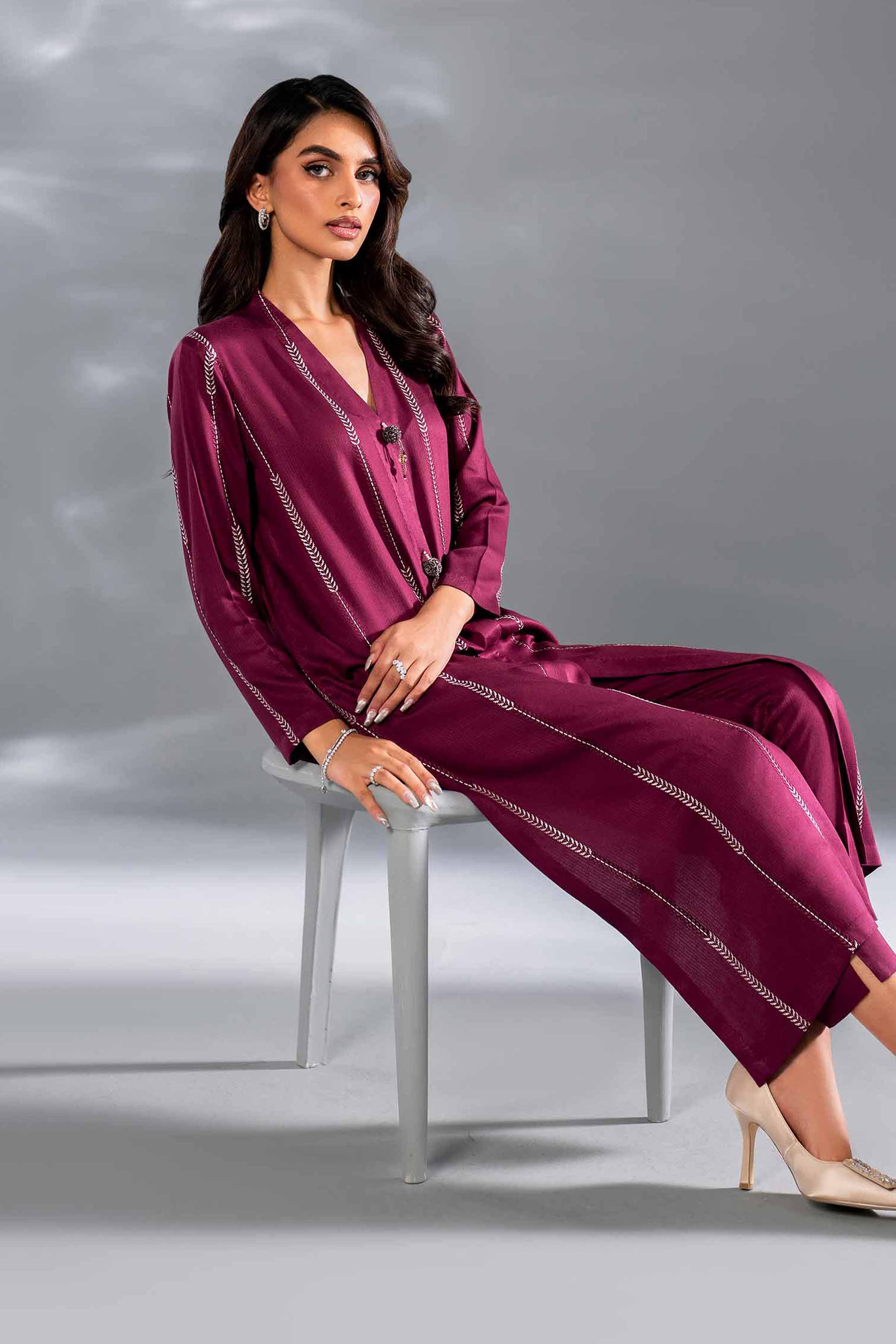 2 Piece - Embroidered Suit - KFW24-131 - Image 2