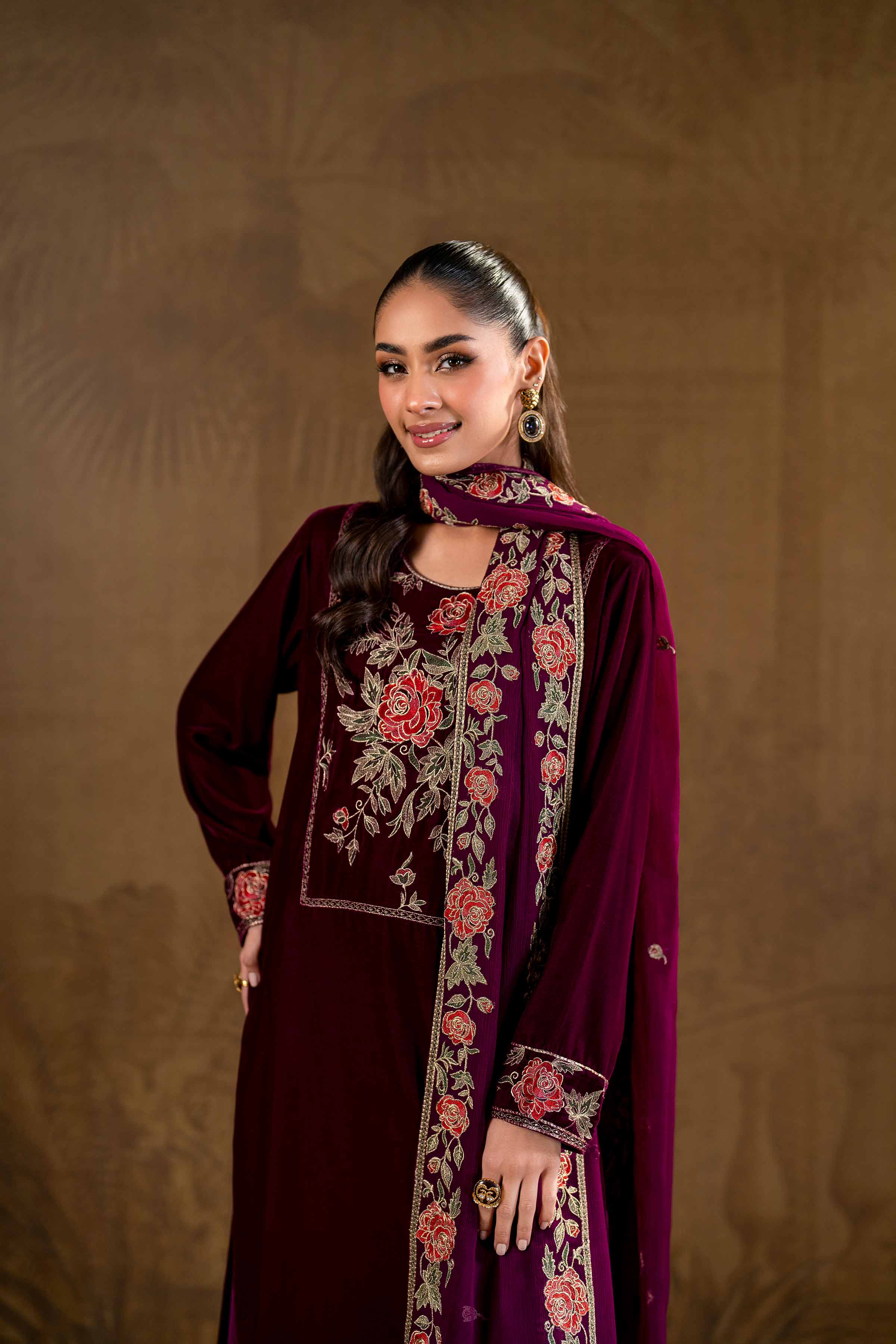 3 Piece - Embroidered Suit - KFW24-14 - Image 4