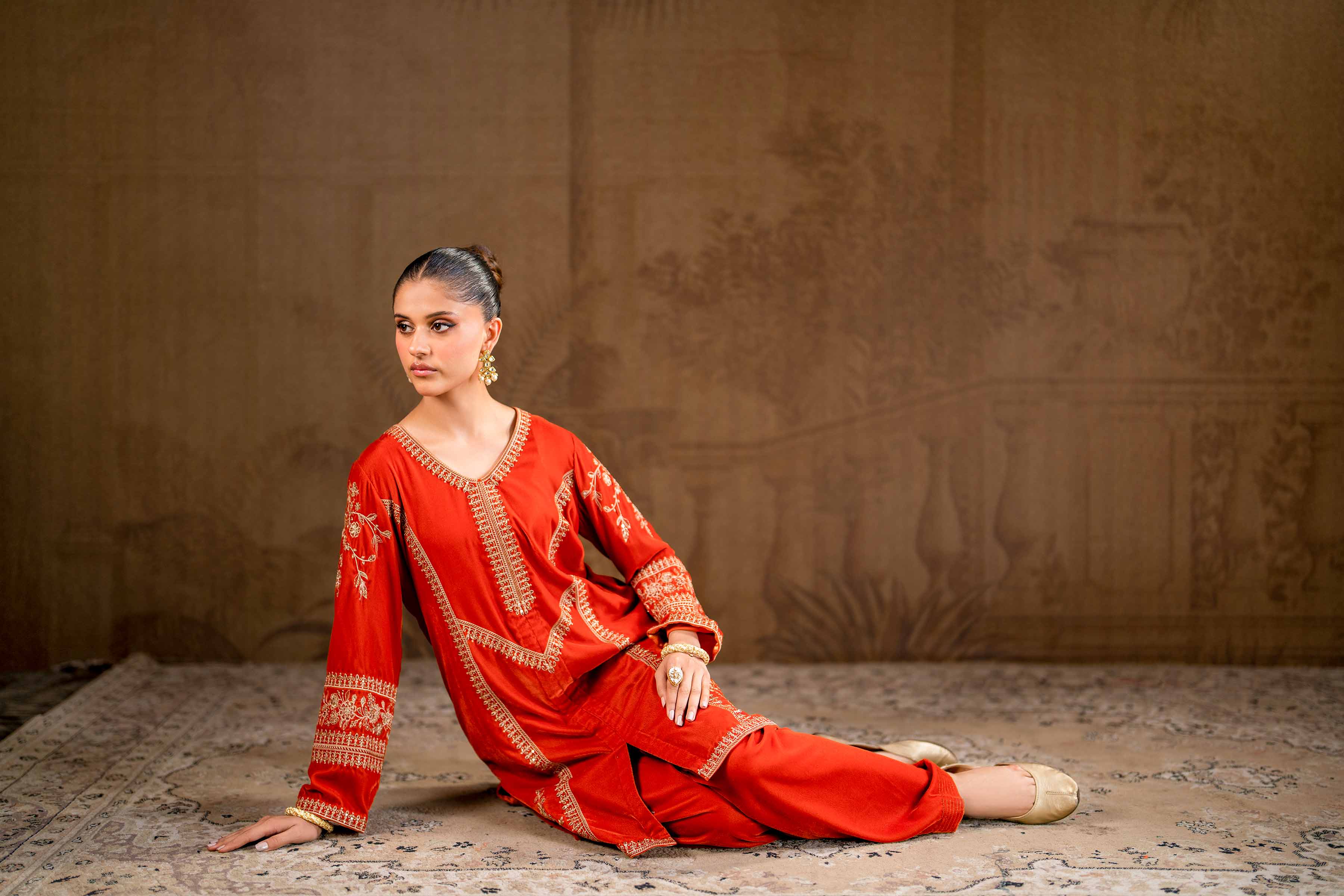 2 Piece - Embroidered Suit - KFW24-20 - Image 6