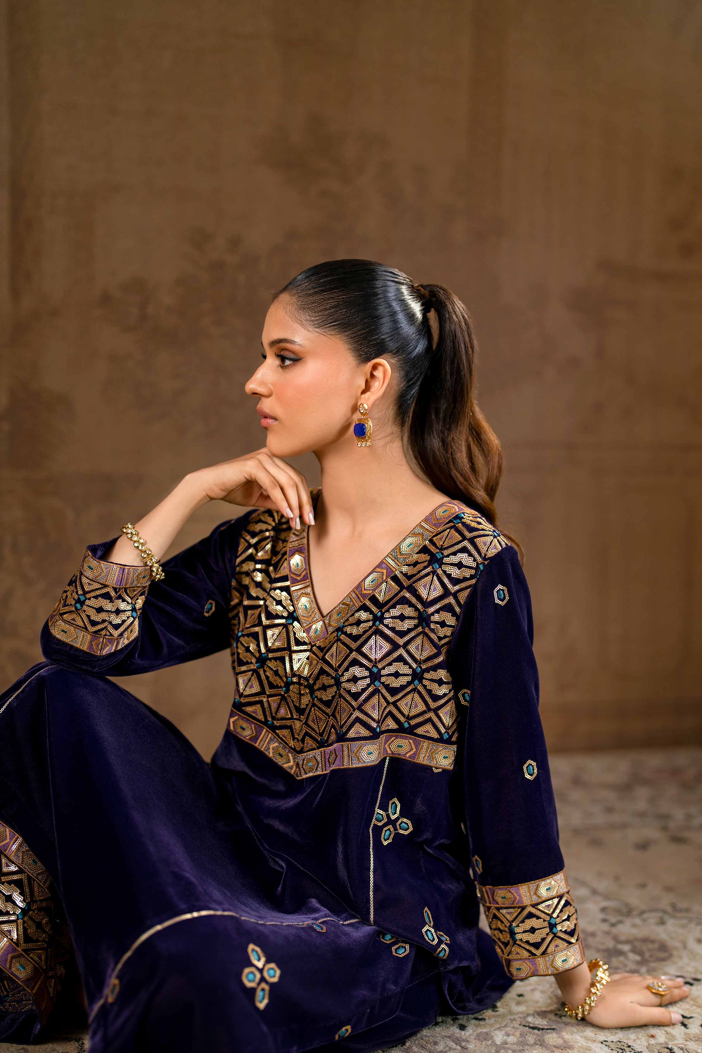 2 Piece - Embroidered Suit - KFW24-27 - Image 5