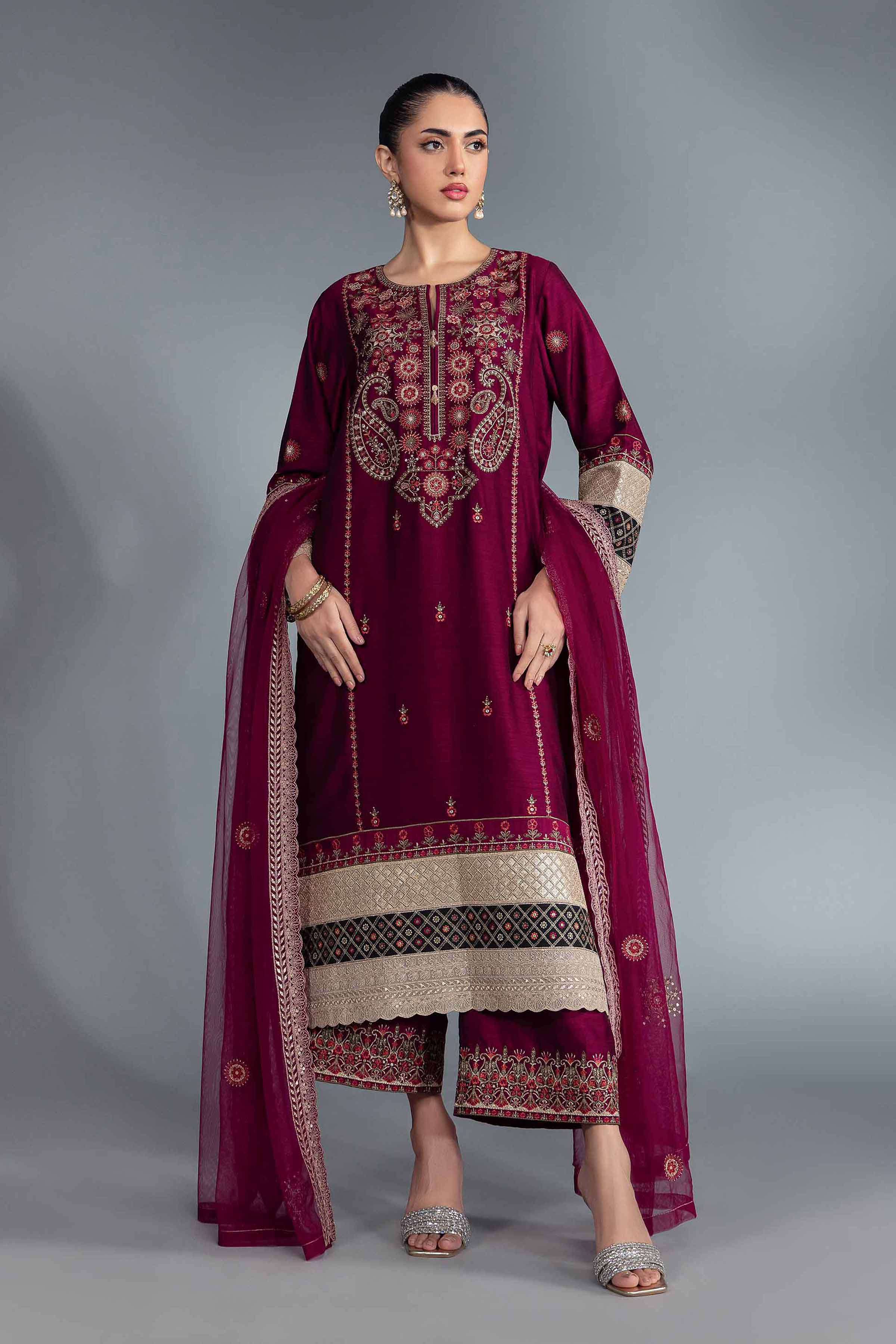 3 Piece - Embroidered Suit - KFW24-41 - Image 2