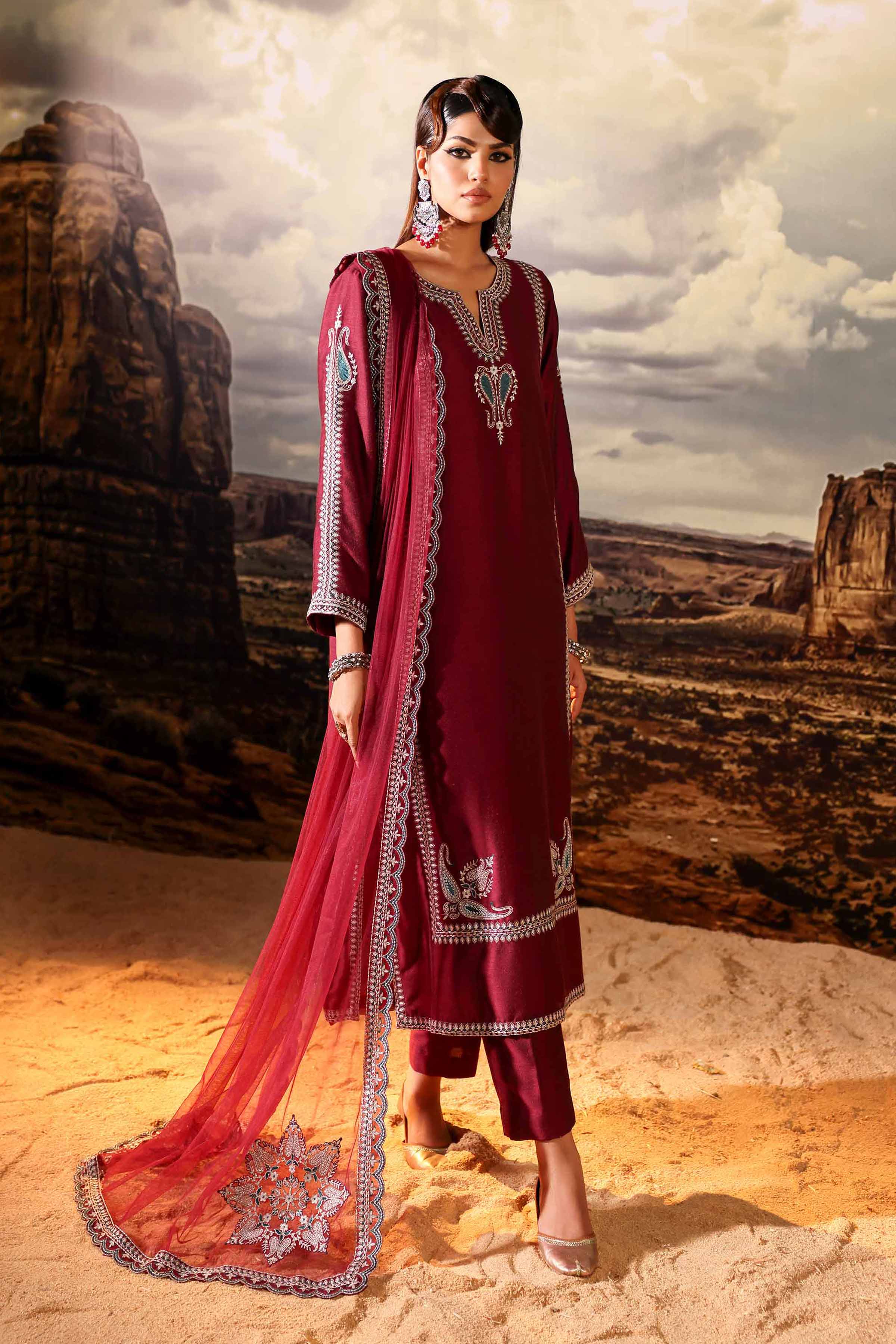 3 Piece - Embroidered Suit - KFW24-42