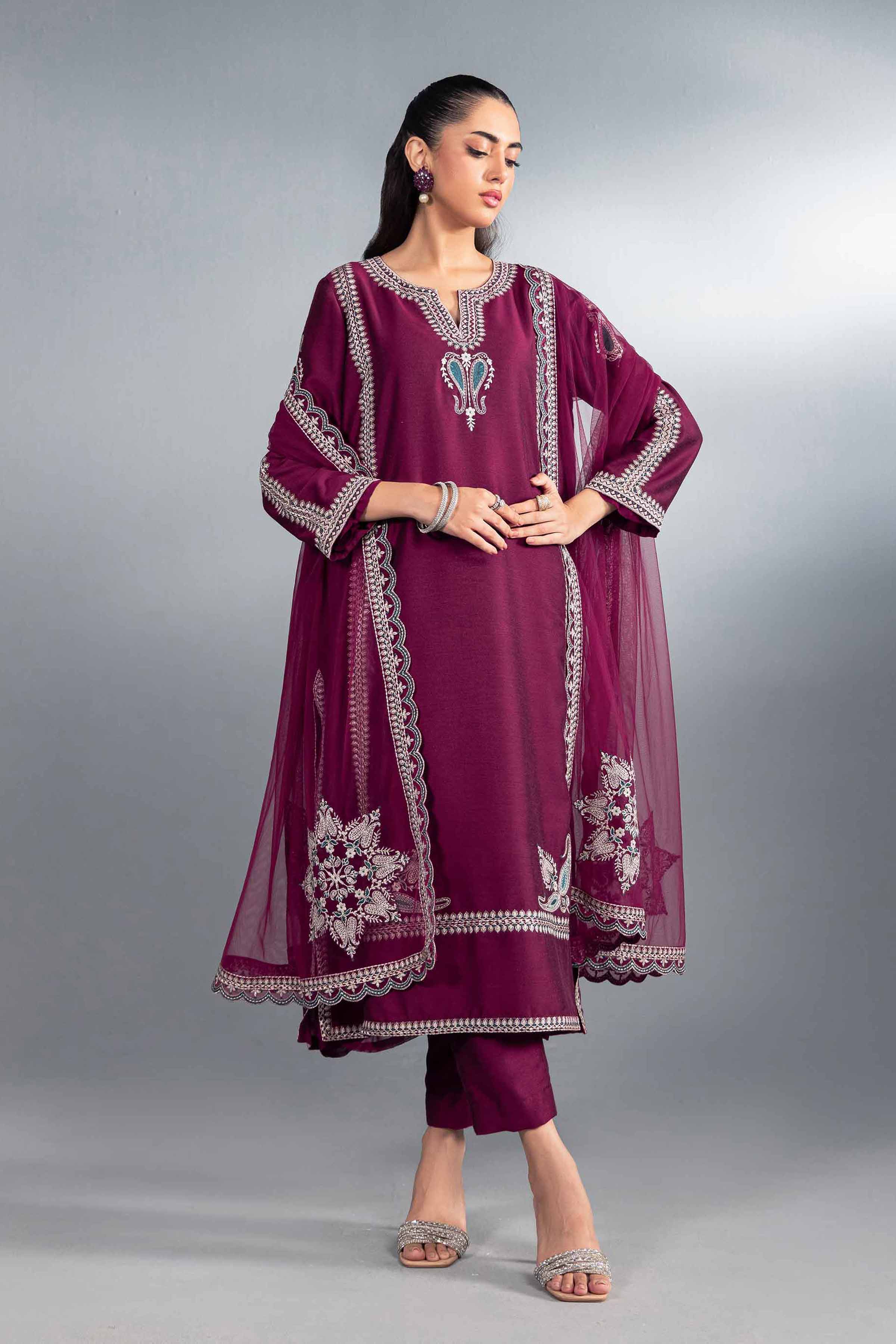 3 Piece - Embroidered Suit - KFW24-42 - Image 3
