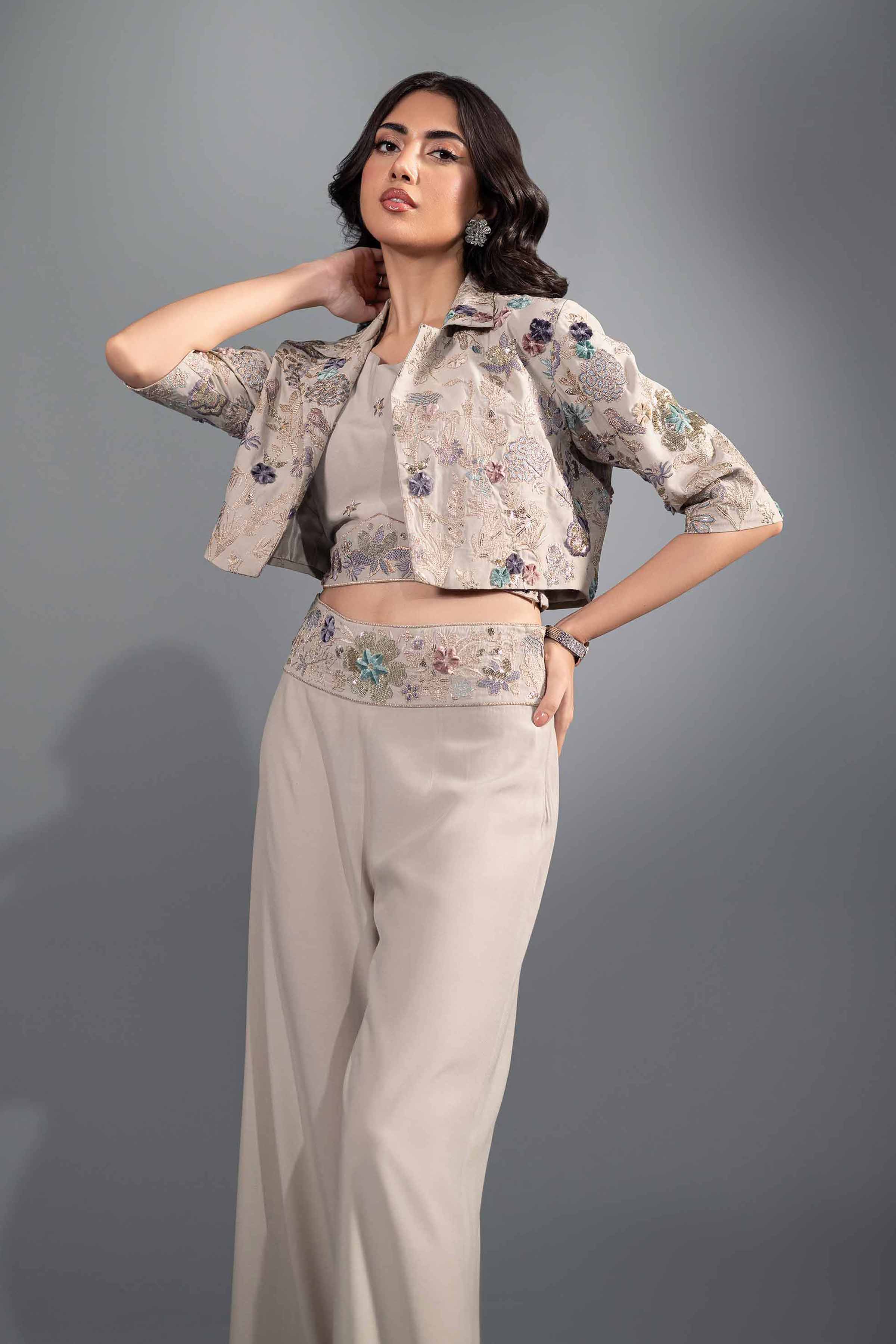 3 Piece - Embroidered Suit - KFW24-48 - Image 2