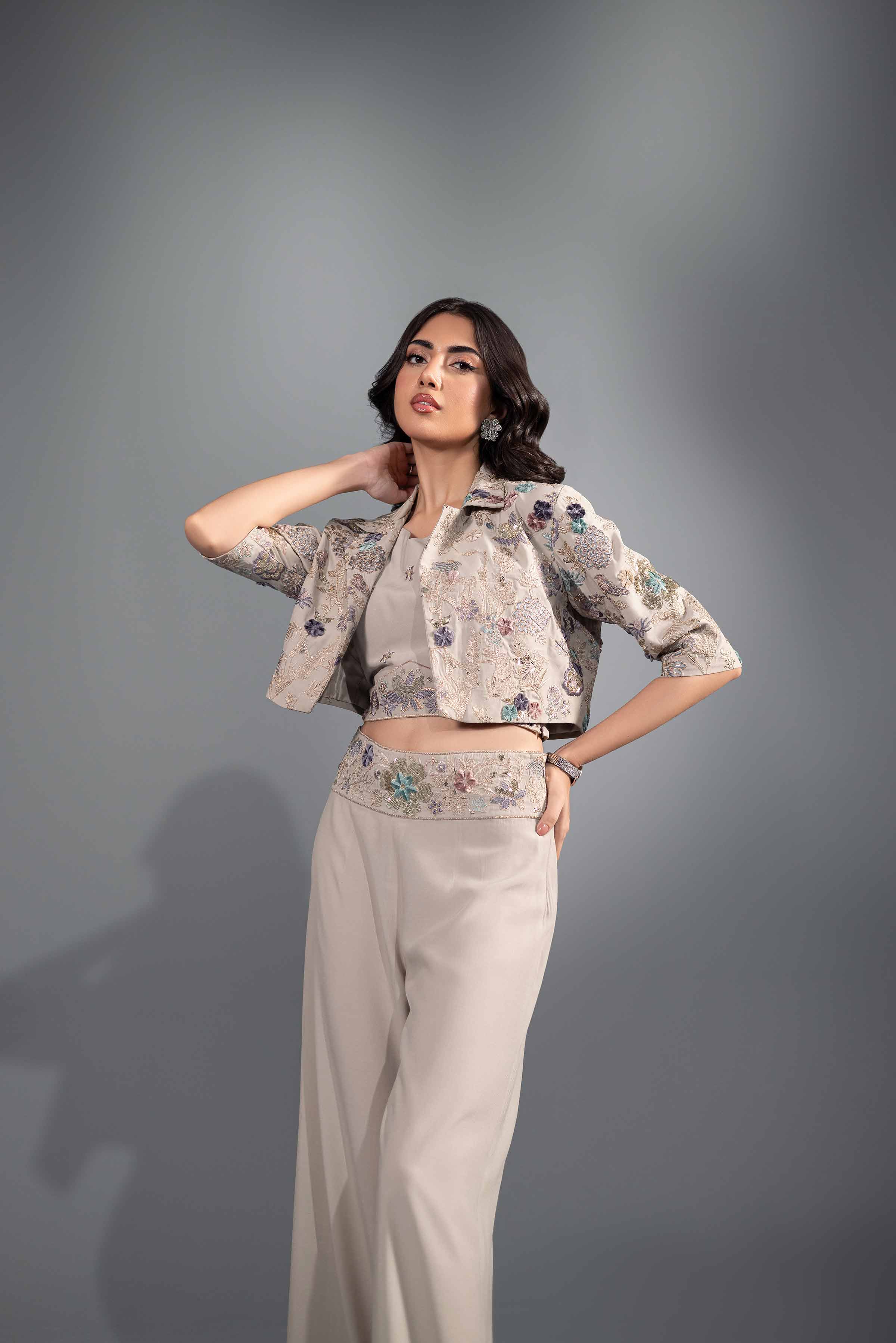 3 Piece - Embroidered Suit - KFW24-48 - Image 6