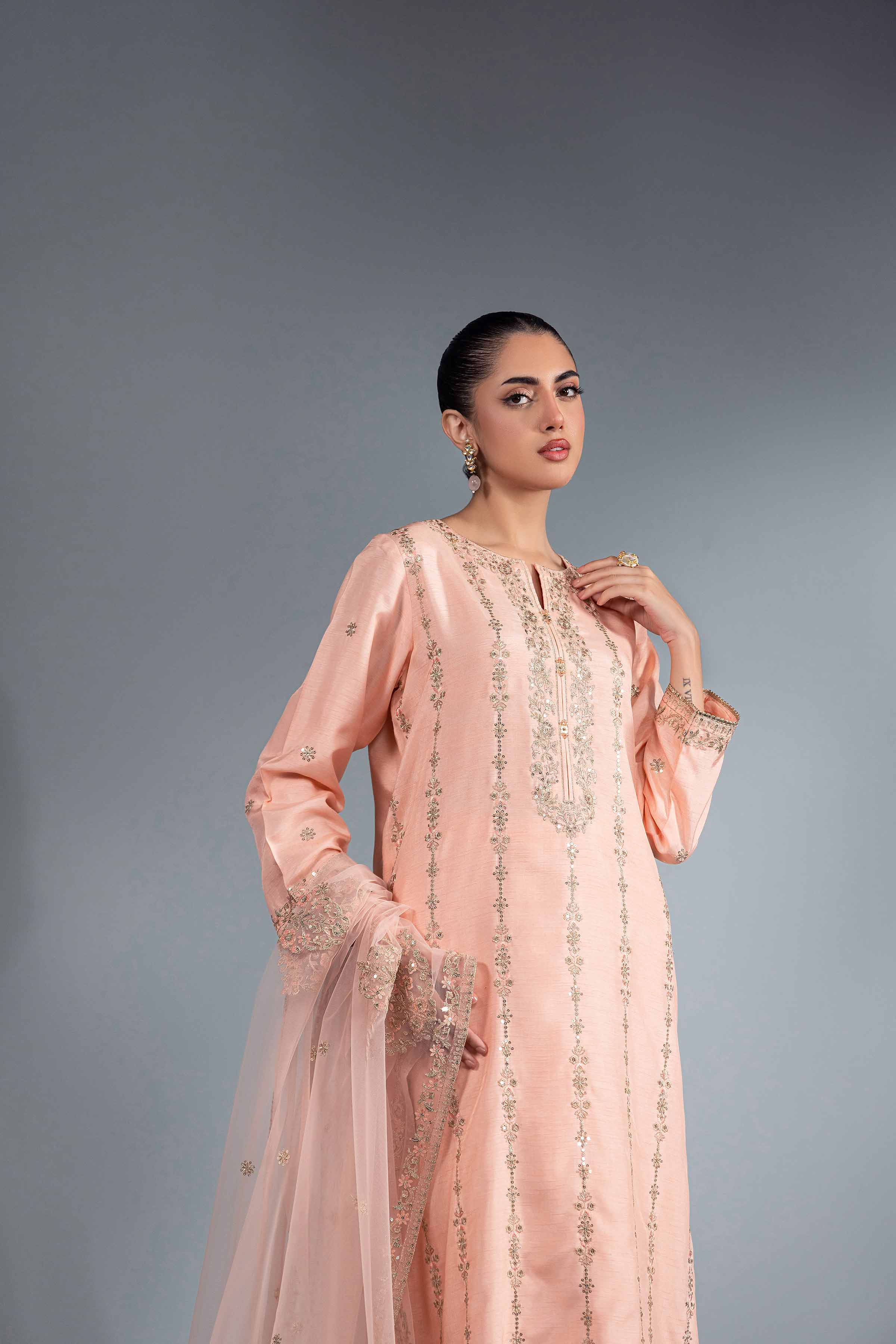 3 Piece - Embroidered Suit - KFW24-49 - Image 4