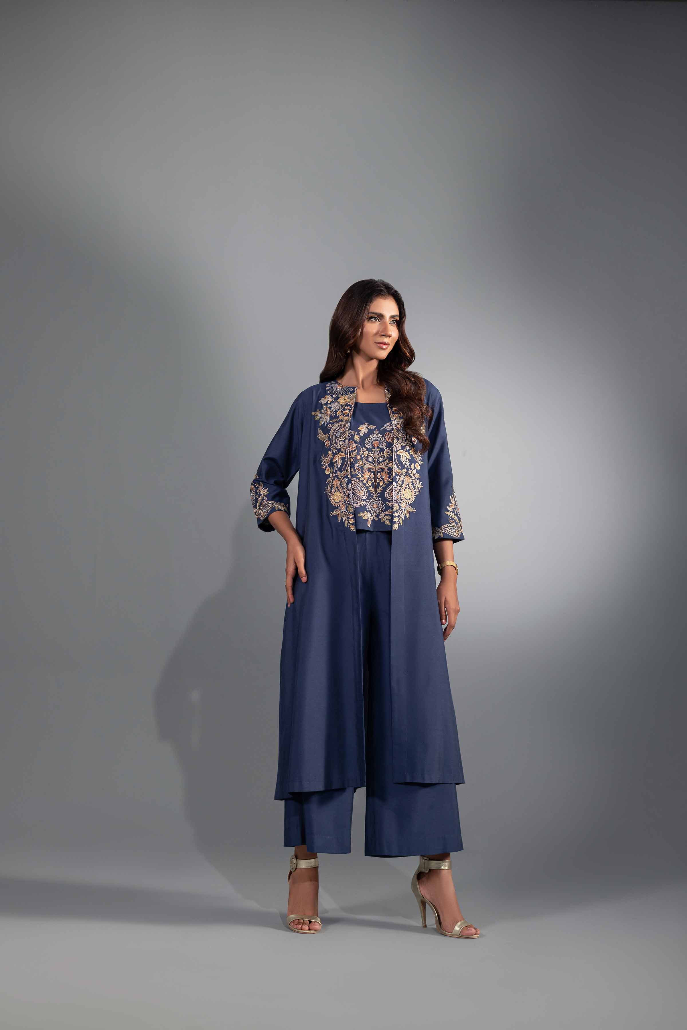 3 Piece - Embroidered Suit - KFW24-50 - Image 4