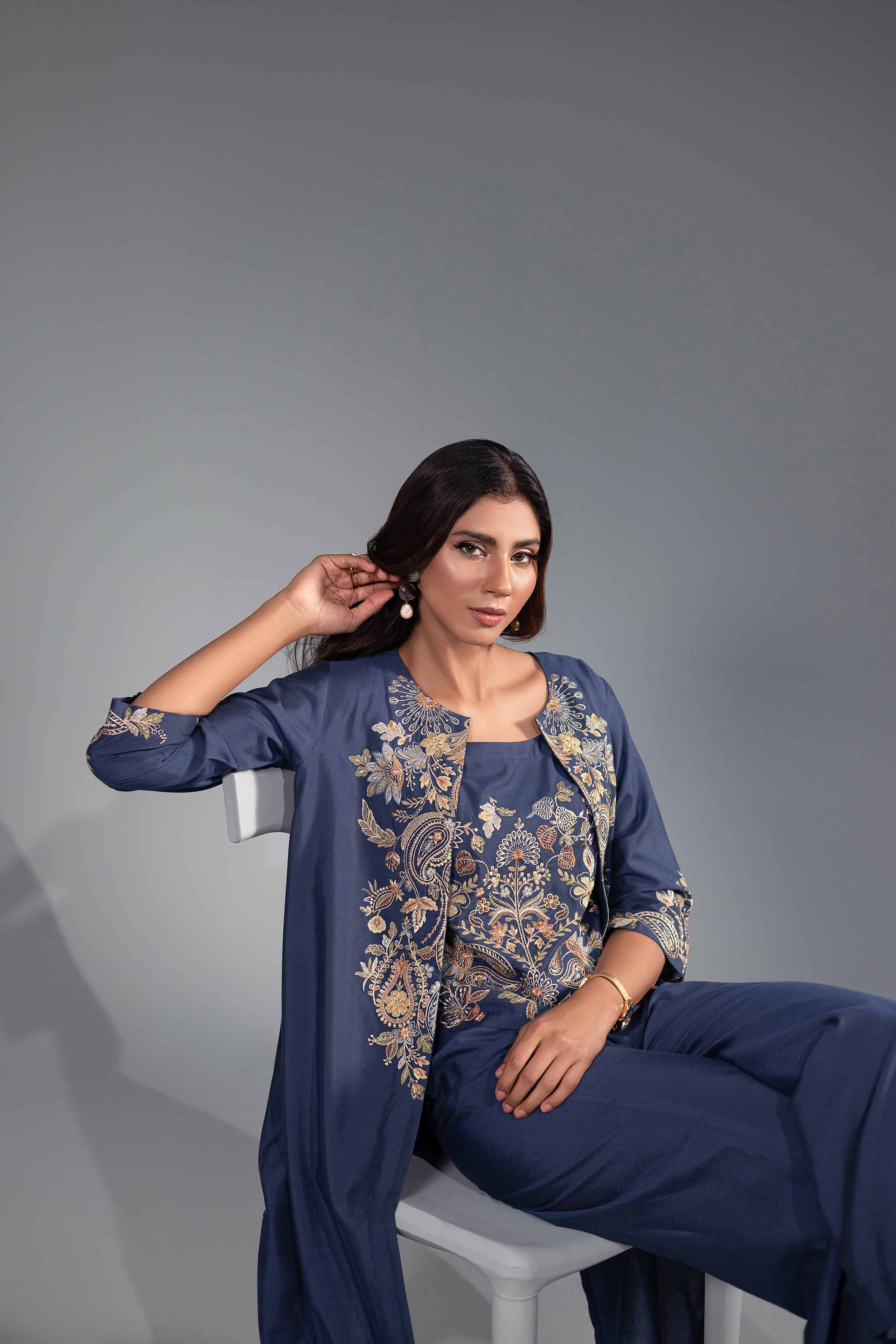 3 Piece - Embroidered Suit - KFW24-50 - Image 7