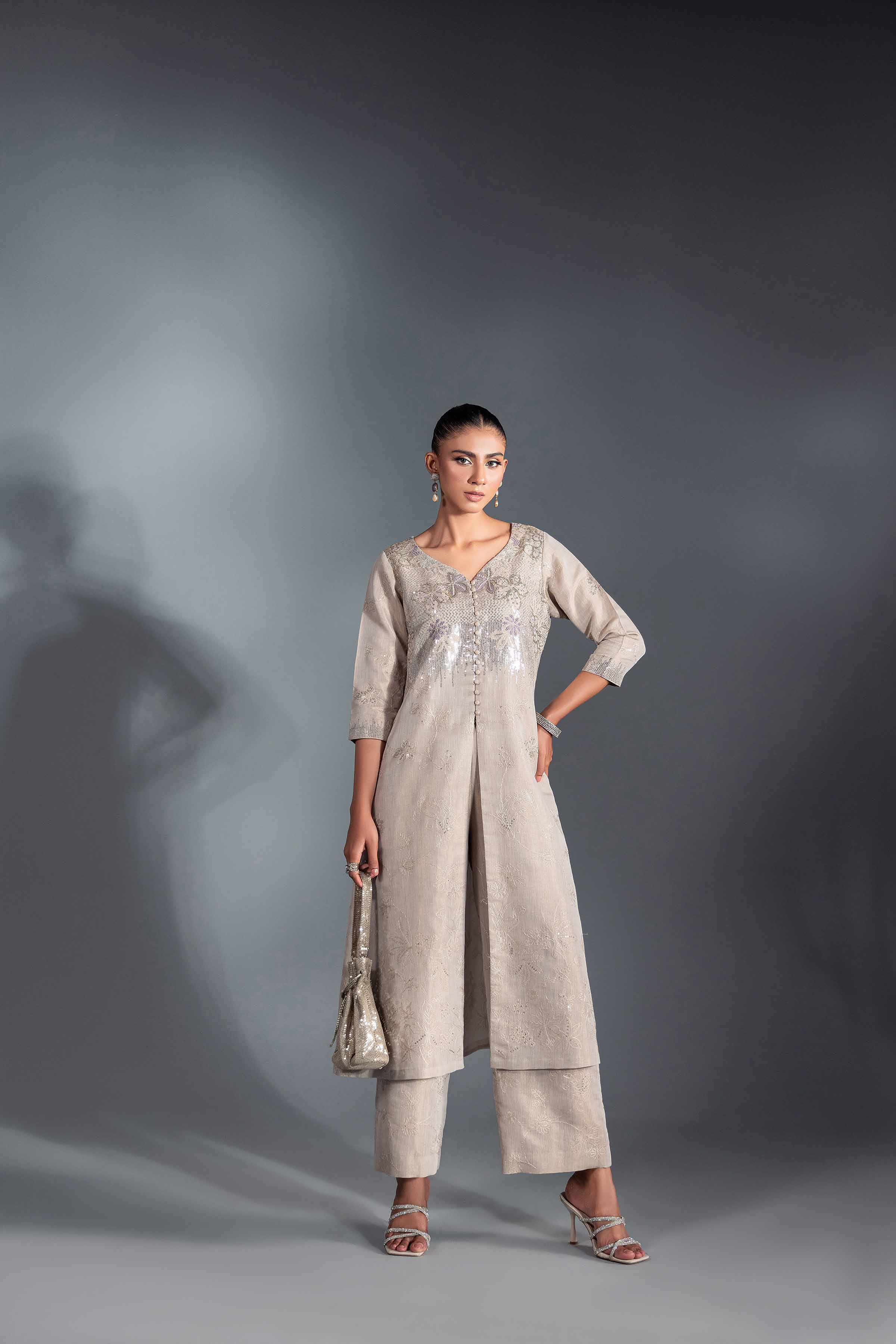 2 Piece - Embroidered Suit - KFW24-54 - Image 4