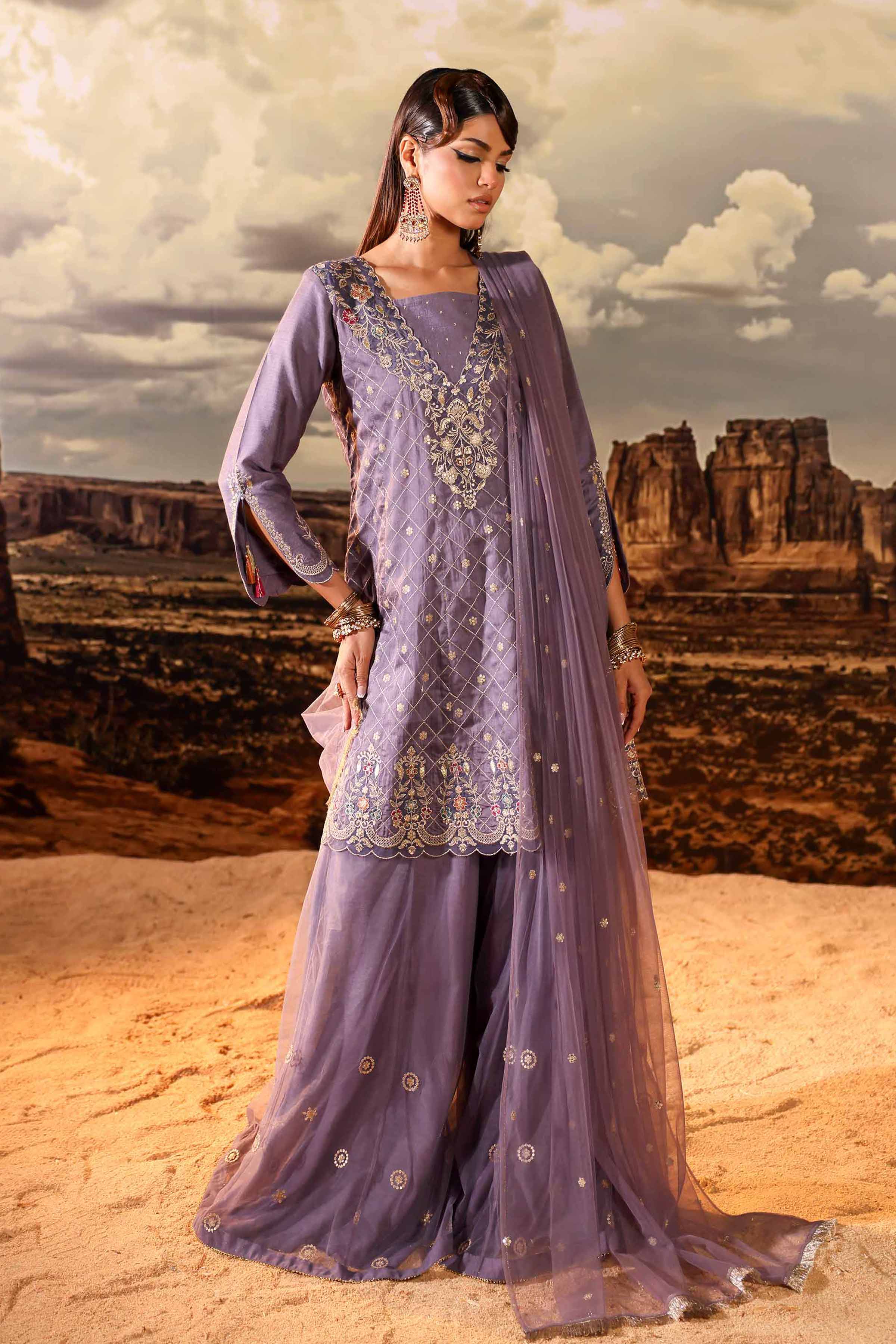 3 Piece - Embroidered Suit - KFW24-55