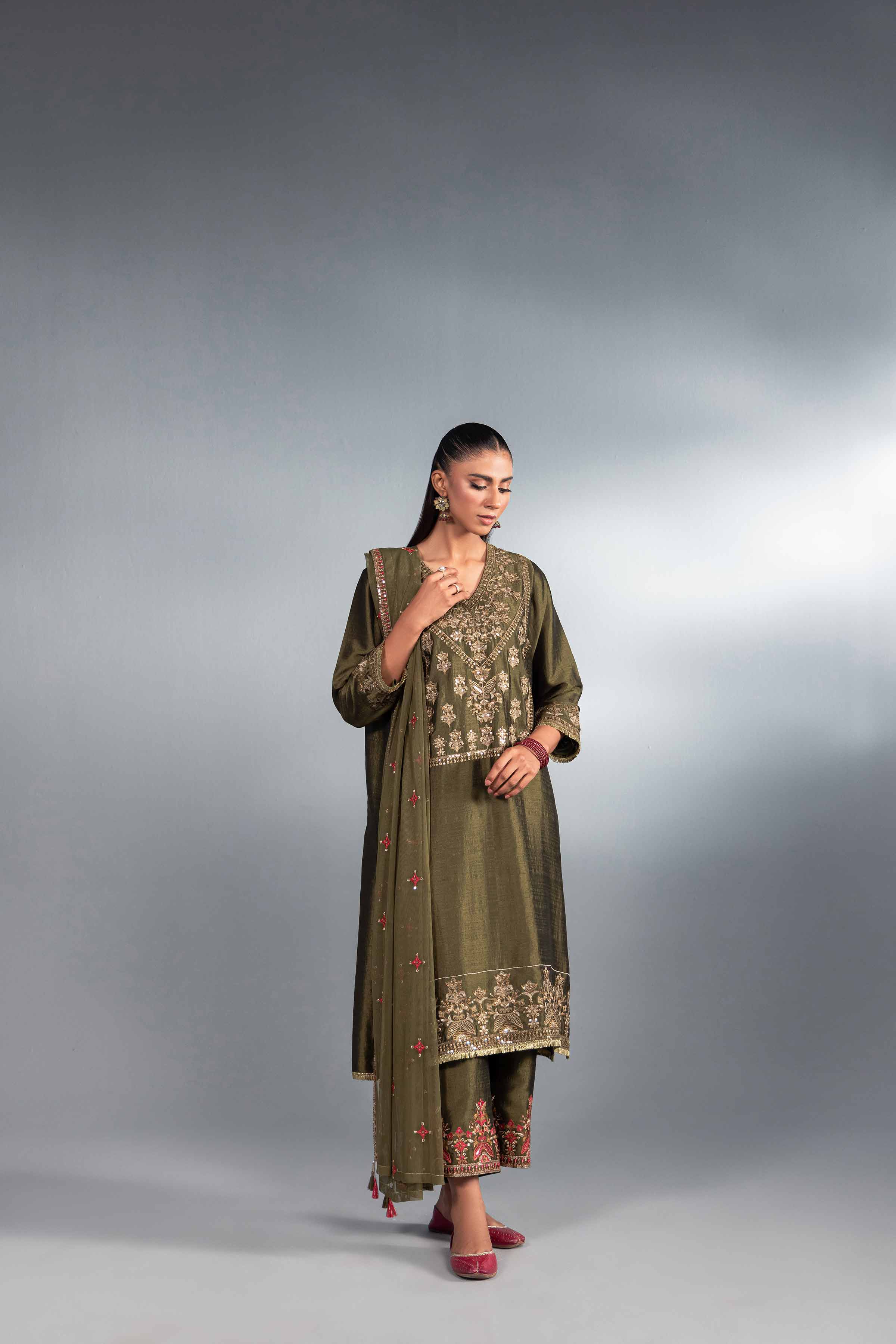 3 Piece - Embroidered Suit - KFW24-59 - Image 4