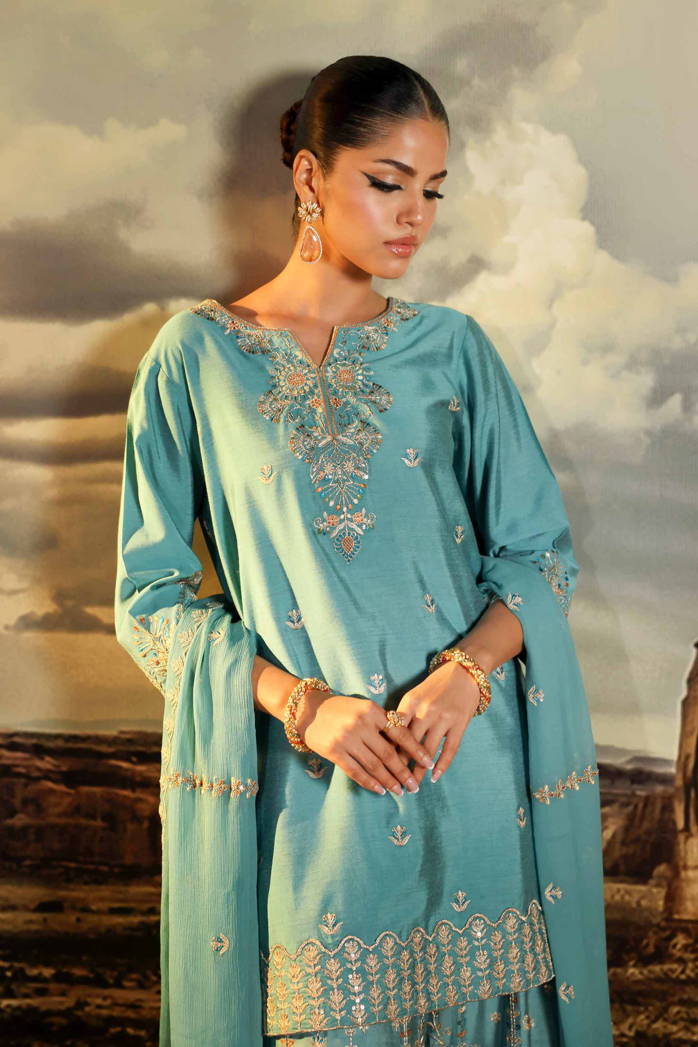 3 Piece - Embroidered Suit - KFW24-68 - Image 2