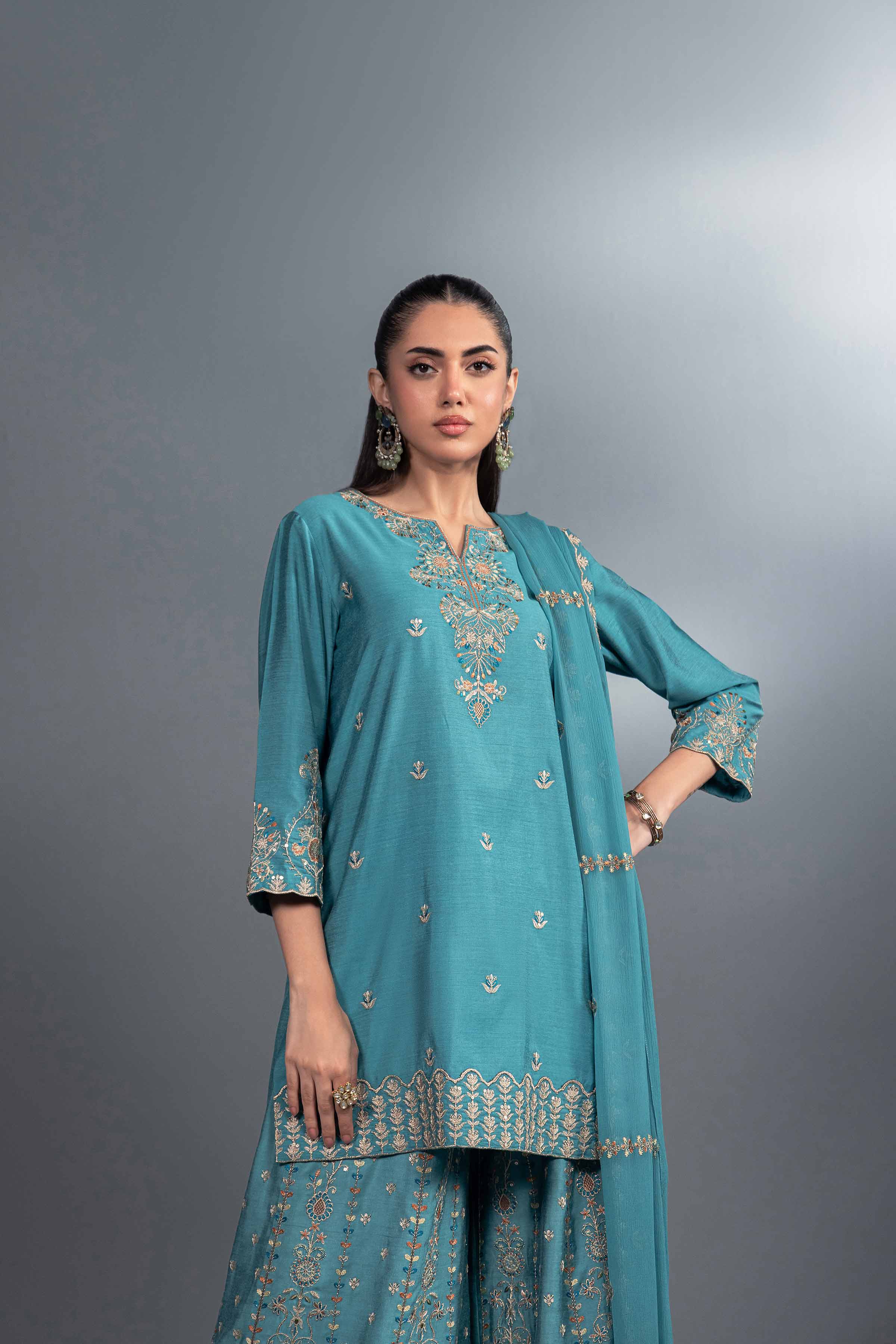 3 Piece - Embroidered Suit - KFW24-68 - Image 7