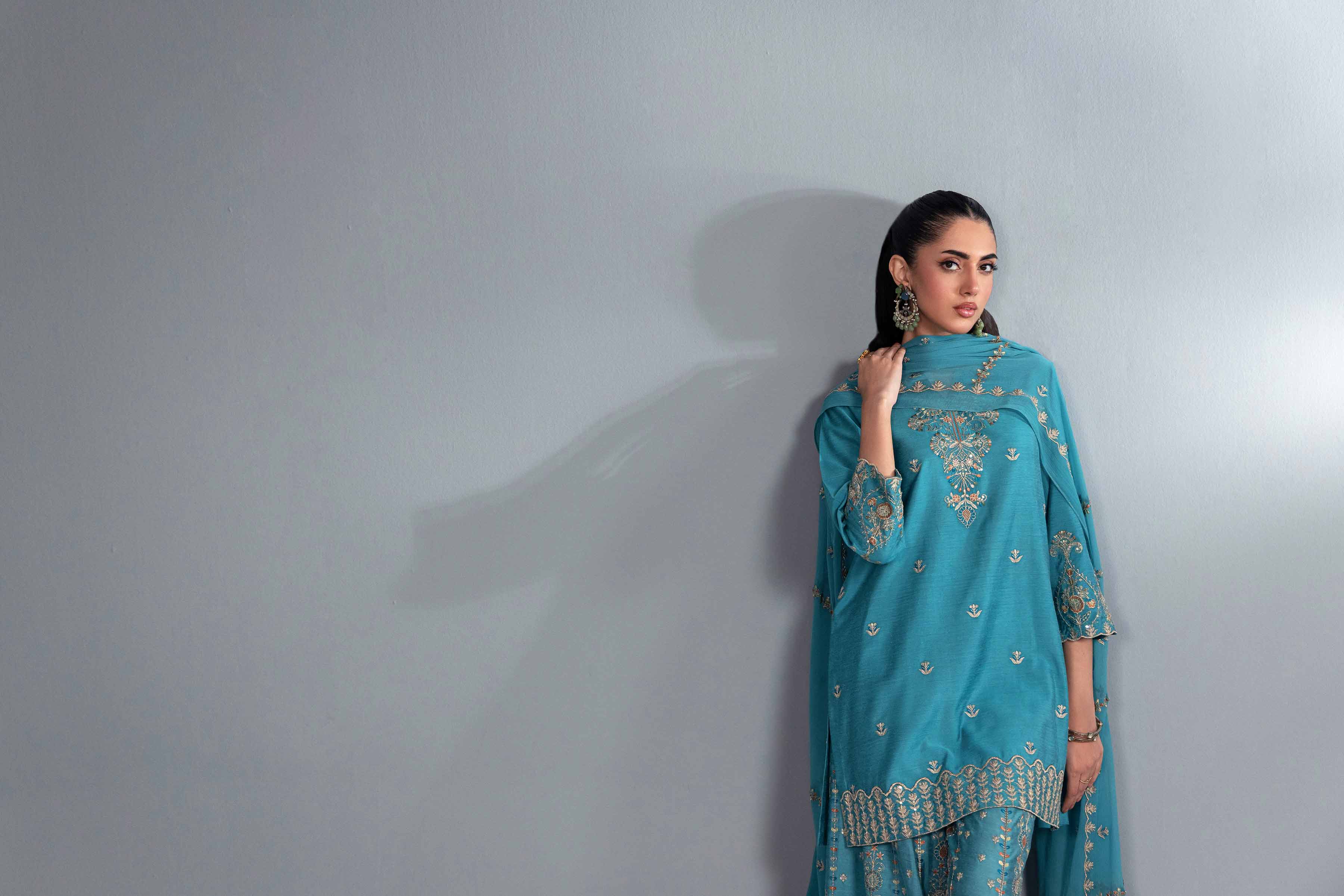 3 Piece - Embroidered Suit - KFW24-68 - Image 8