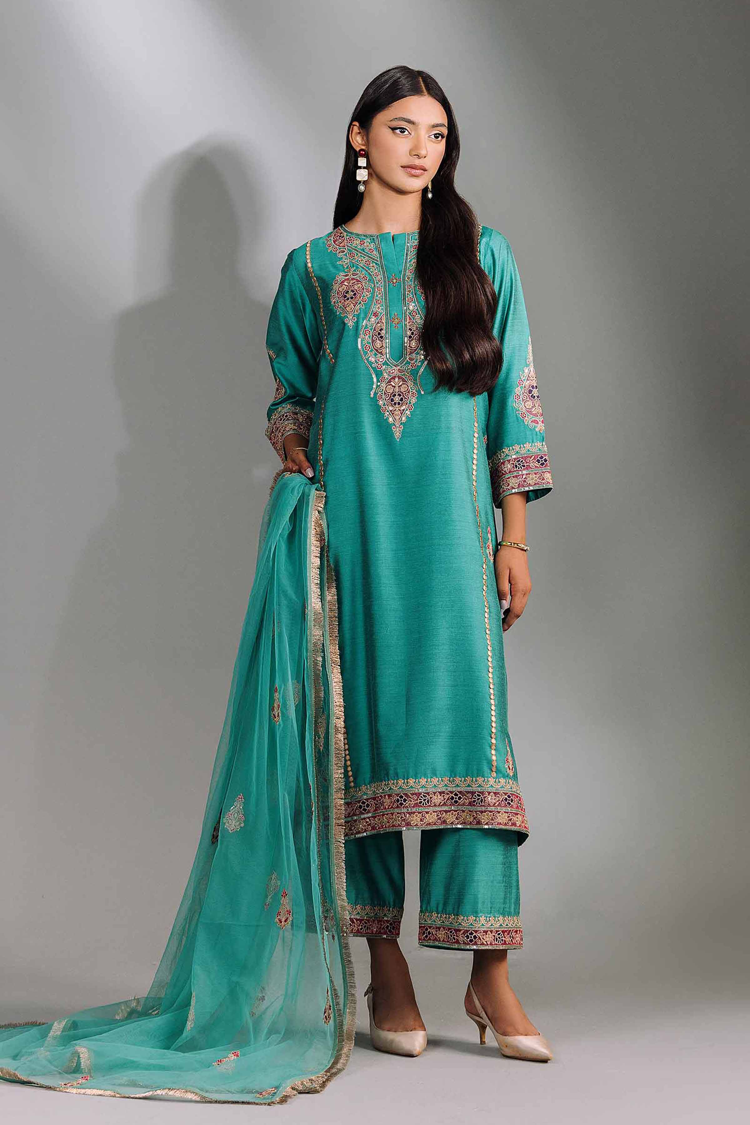 3 Piece - Embroidered Suit - KFW24-69 - Image 3