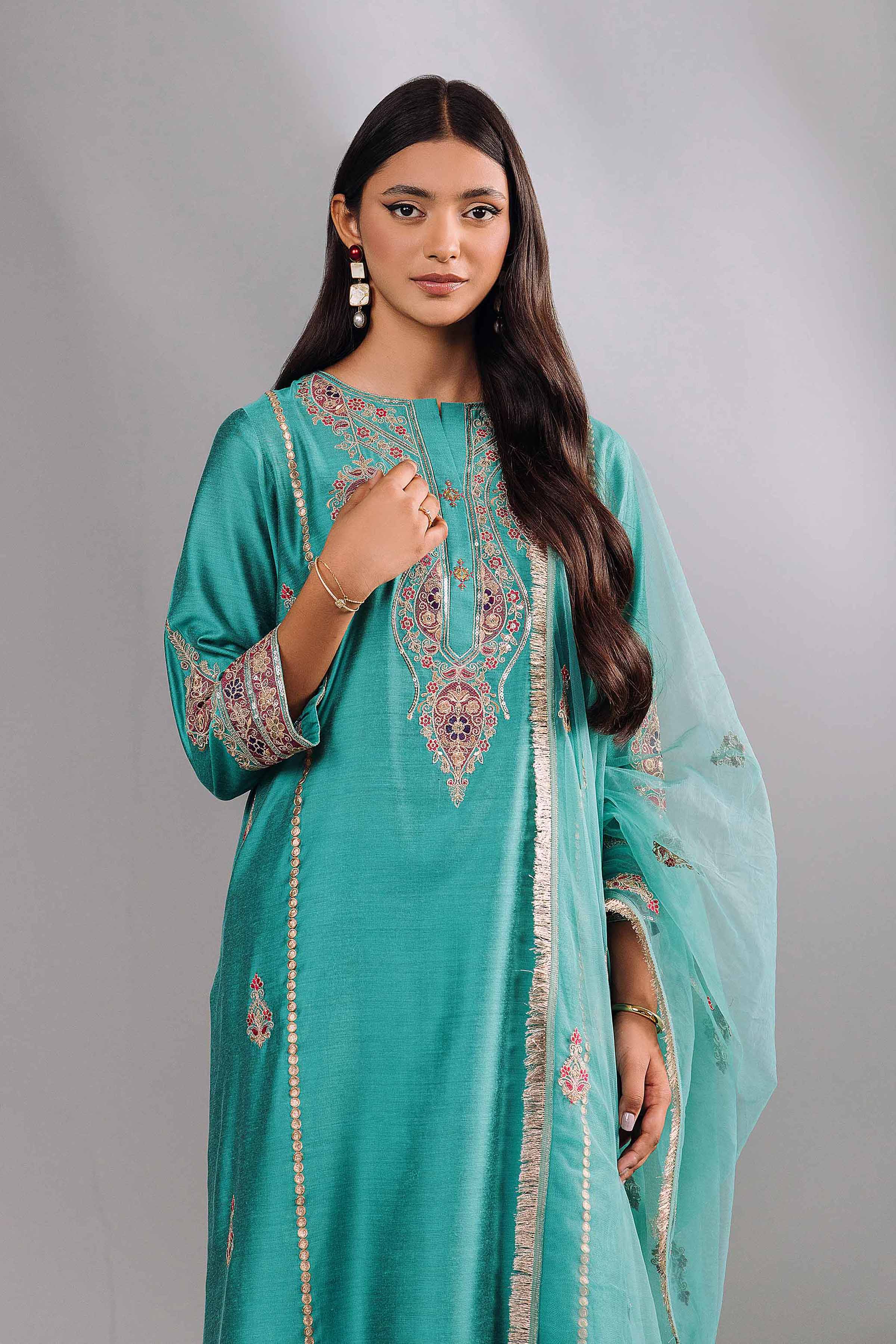 3 Piece - Embroidered Suit - KFW24-69 - Image 4