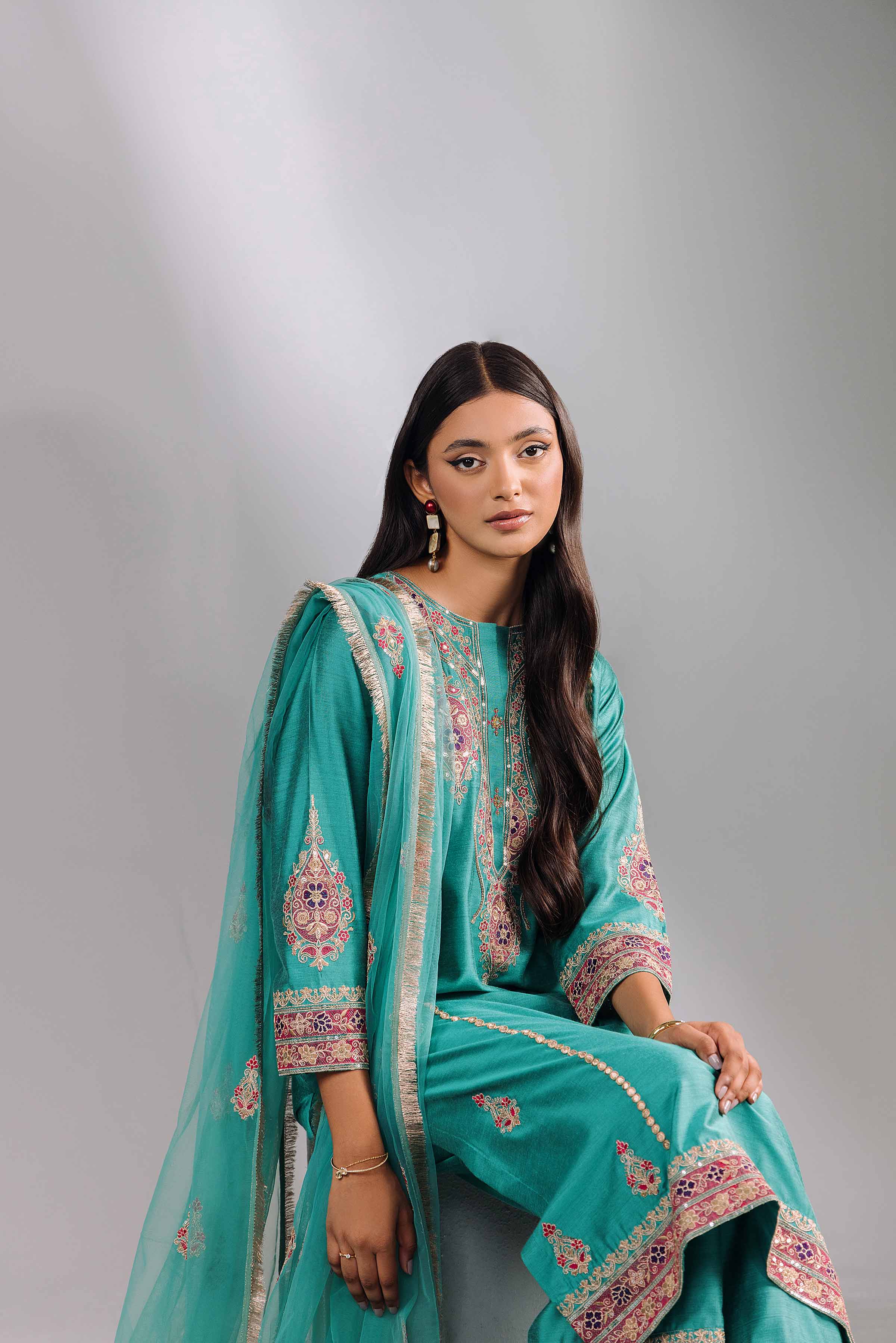3 Piece - Embroidered Suit - KFW24-69 - Image 8