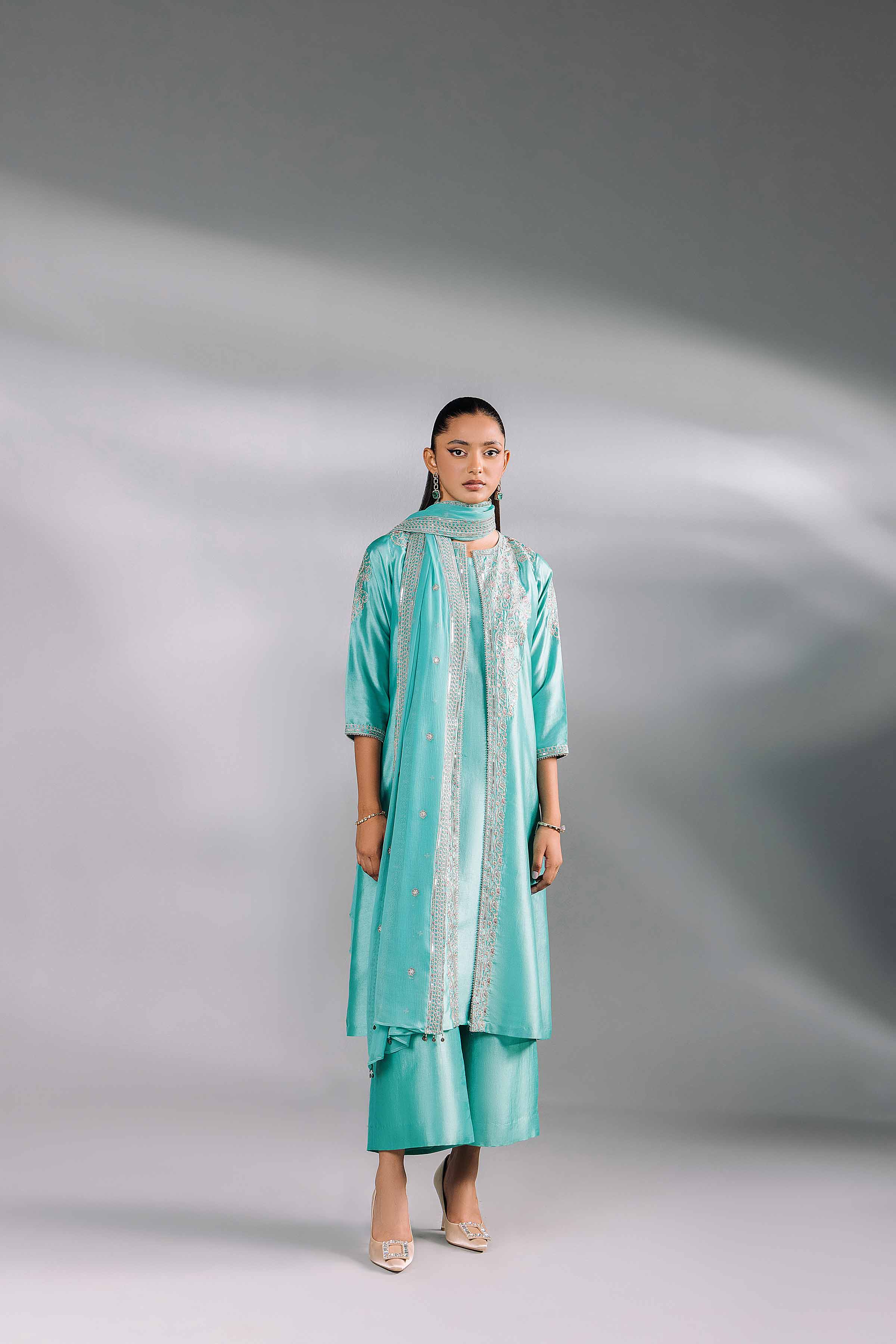 4 Piece -  Embroidered Suit - KFW24-70 - Image 4