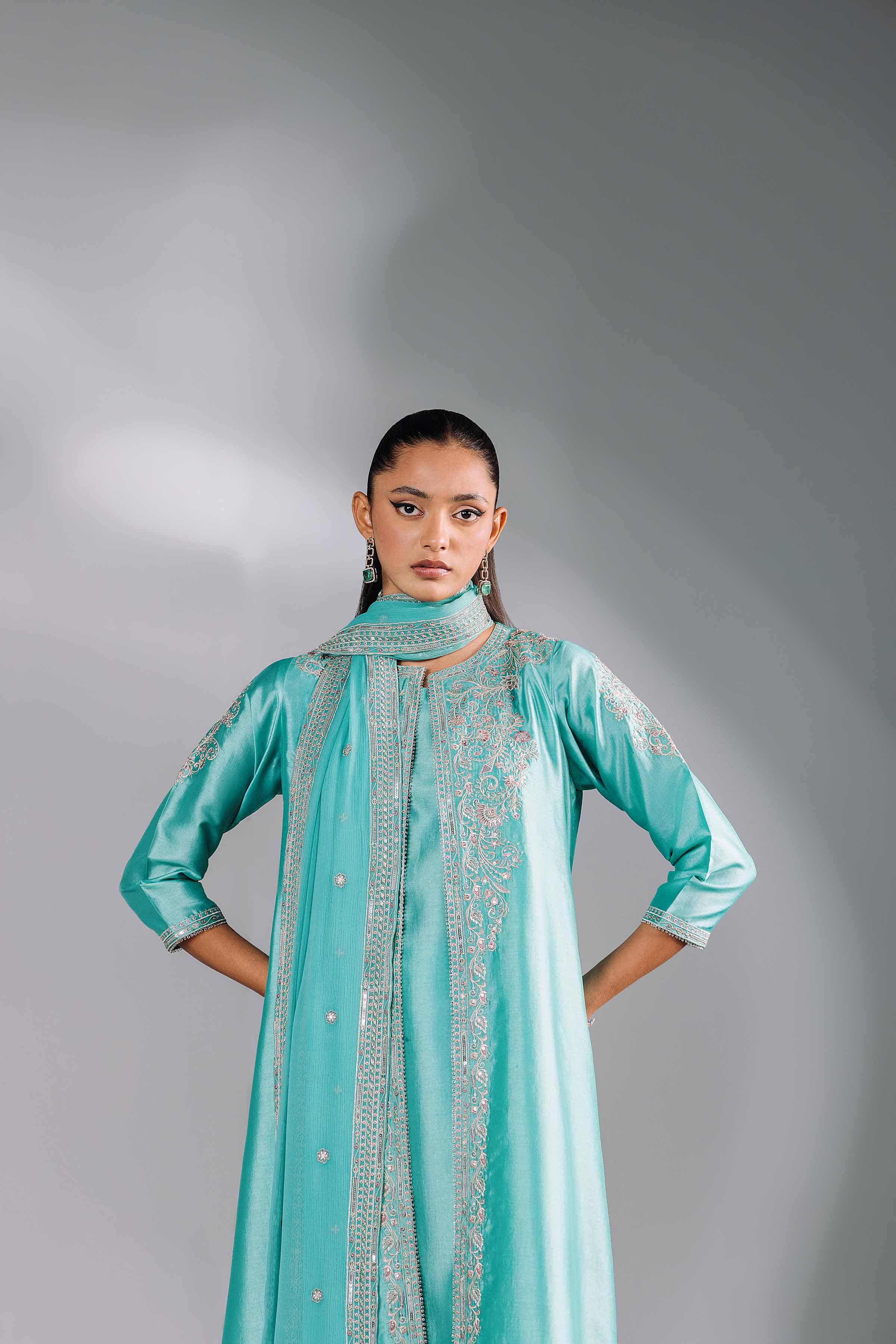 4 Piece -  Embroidered Suit - KFW24-70 - Image 5