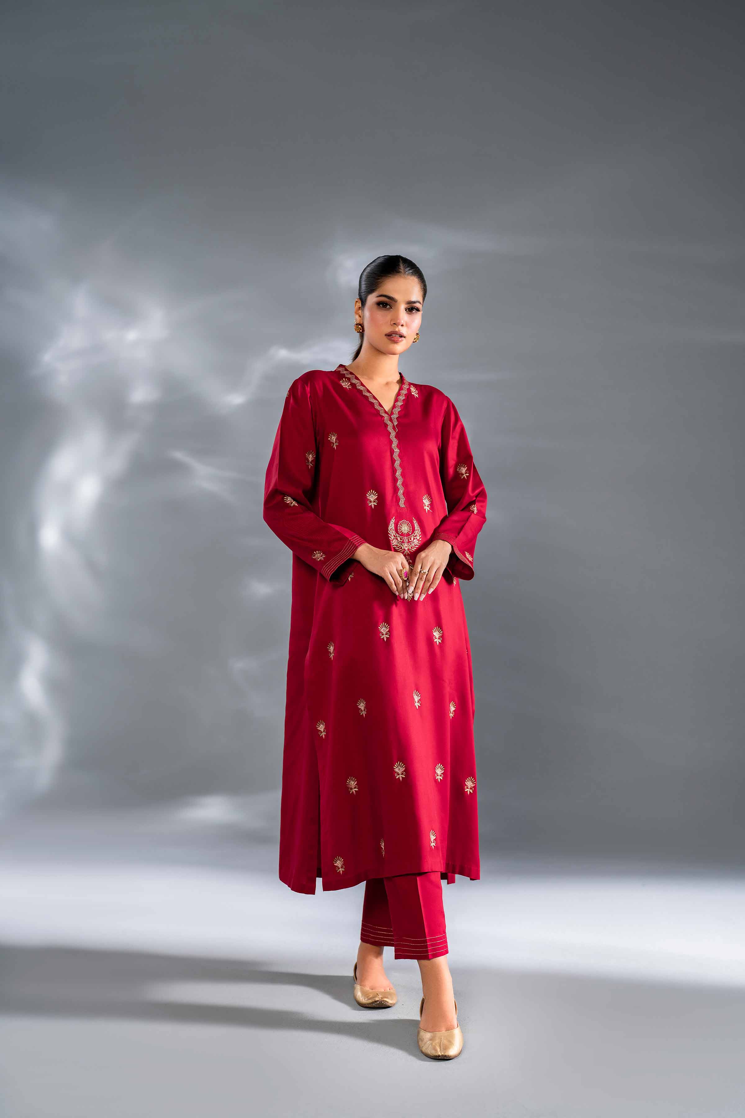 2 Piece - Embroidered Suit - KFW24-93 - Image 3