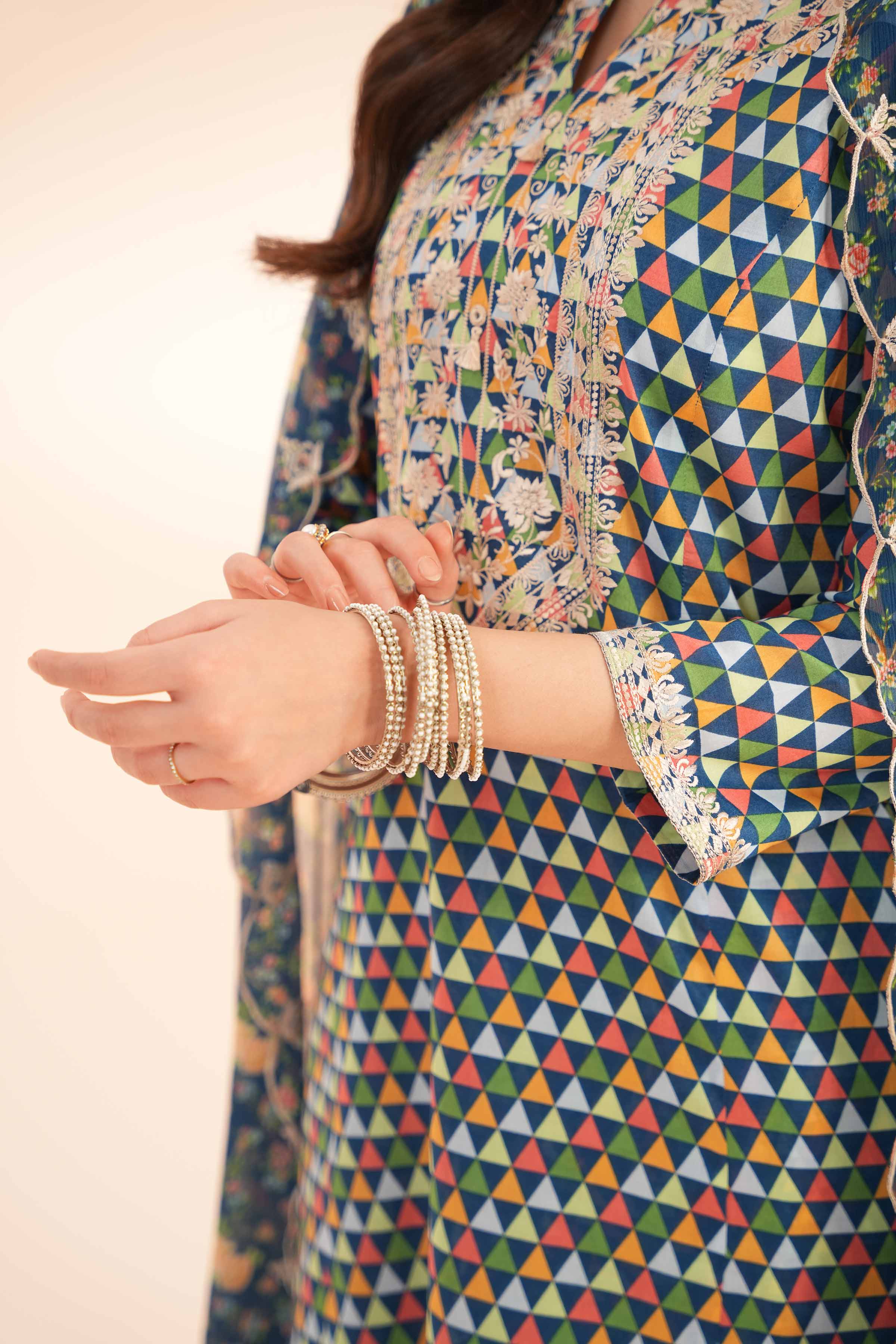 3 Piece - Printed Embroidered Suit - KPE24-17 - Image 4