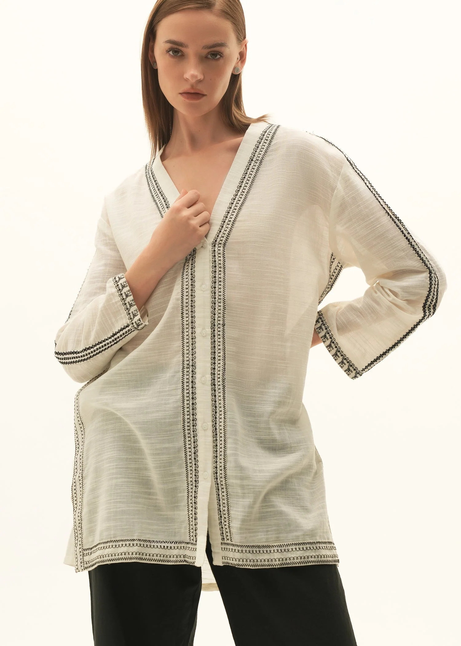 Embroidered Cotton Blouse - KOA - Image 5