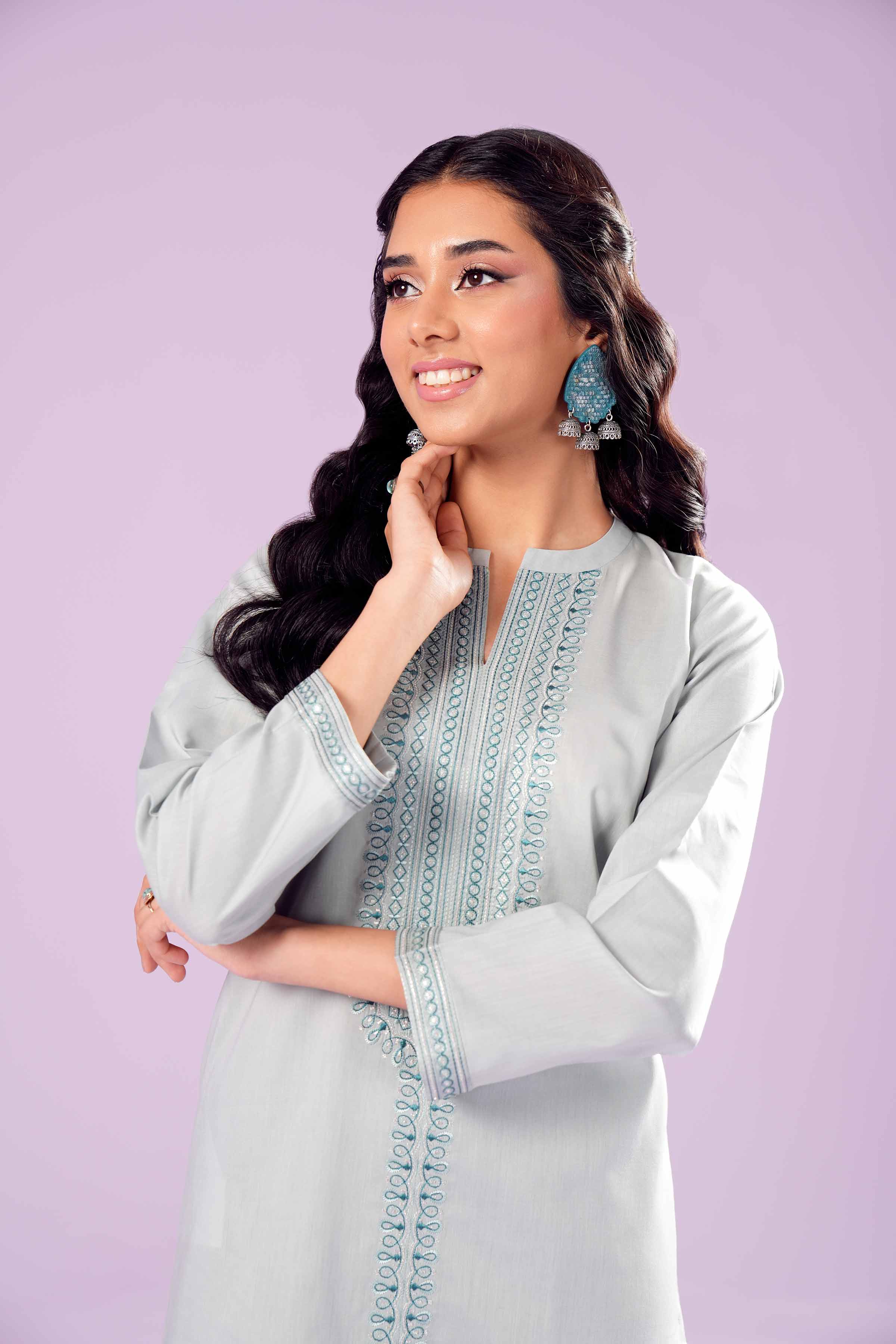 2 Piece - Embroidered Suit - PE24-109 - Image 3