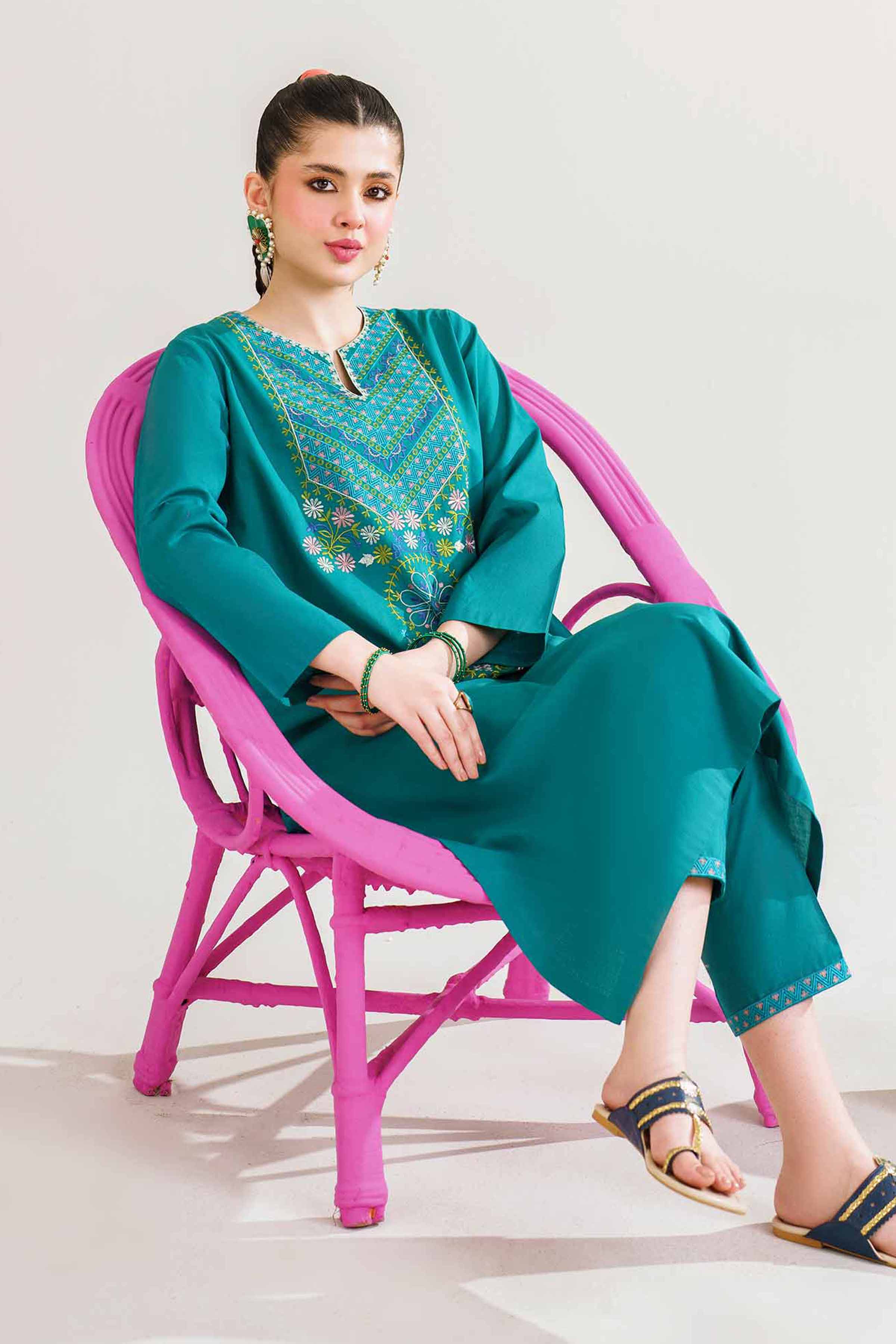 2 Piece - Embroidered Suit - PE24-118 - Image 2