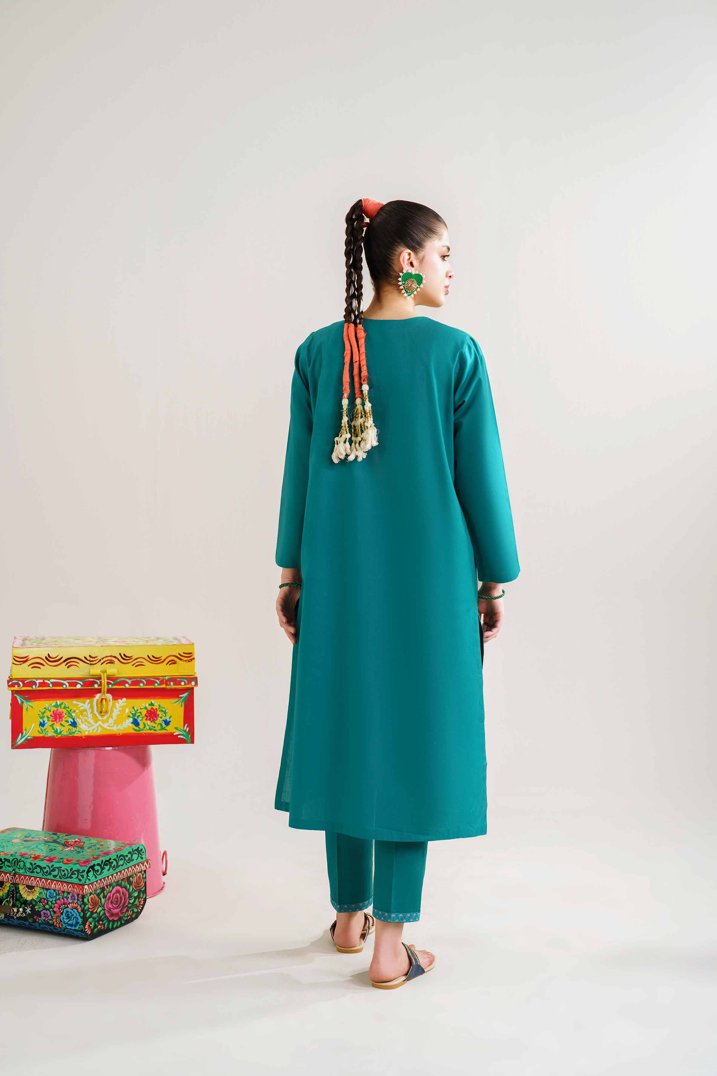 2 Piece - Embroidered Suit - PE24-118 - Image 3