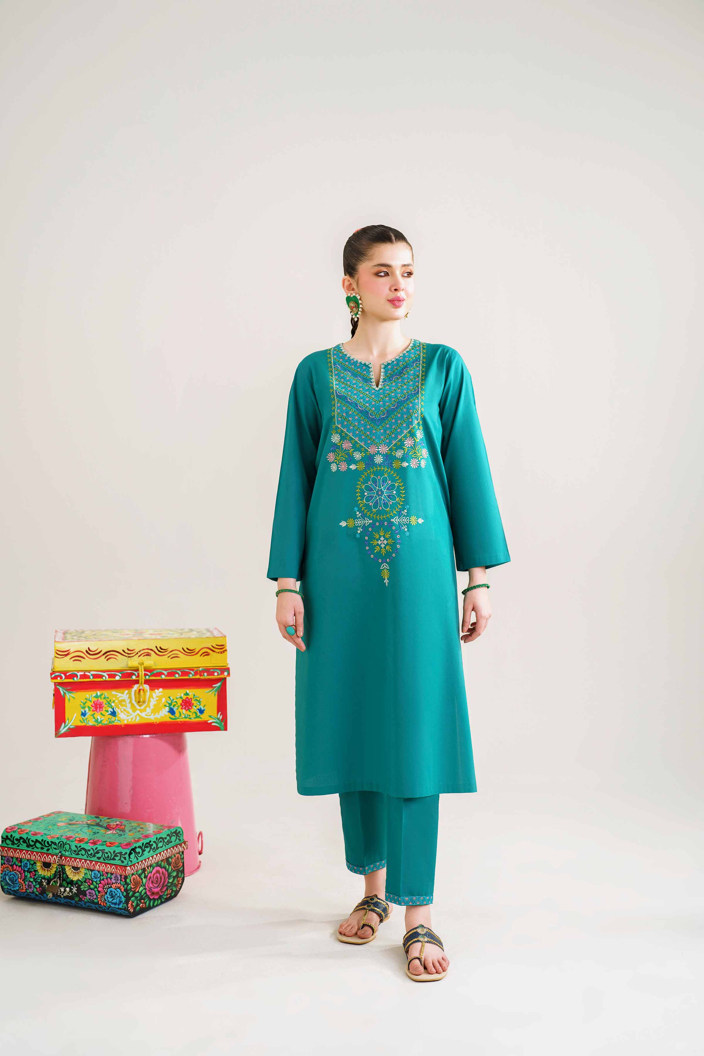 2 Piece - Embroidered Suit - PE24-118 - Image 5